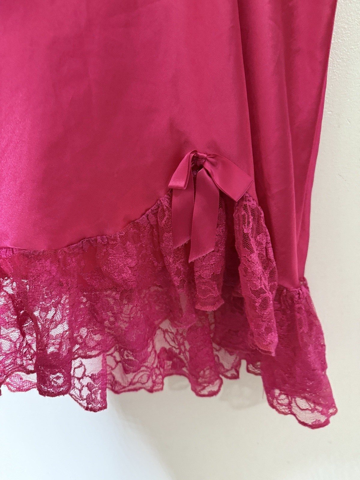 Vintage Featherbed Intimates Pink Slip Lace Detail Nightgown Large