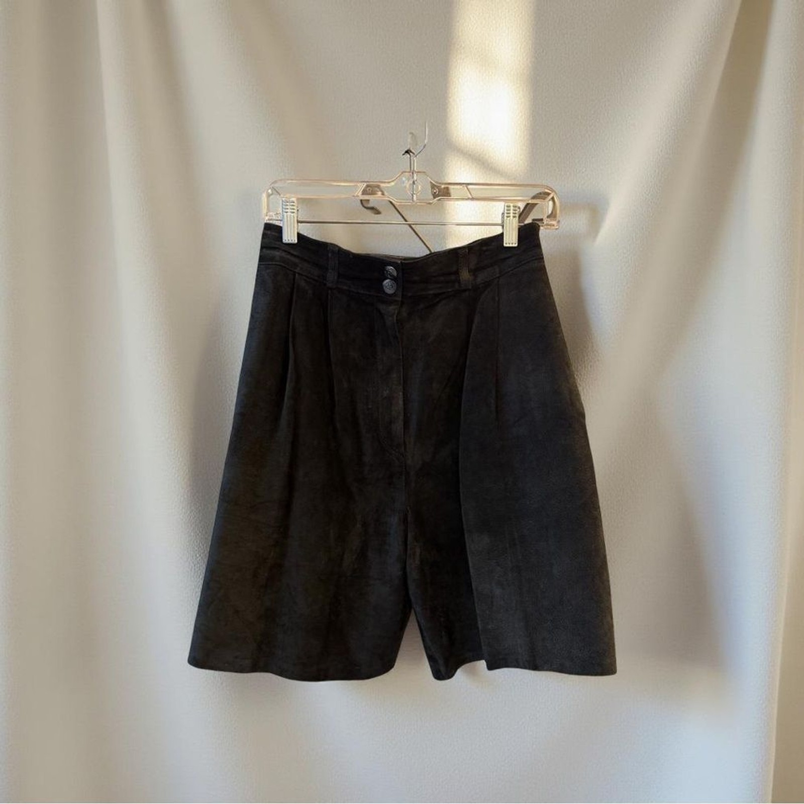 Bagatelle Vintage Black Suede 100% Leather Women’s Bermudas
