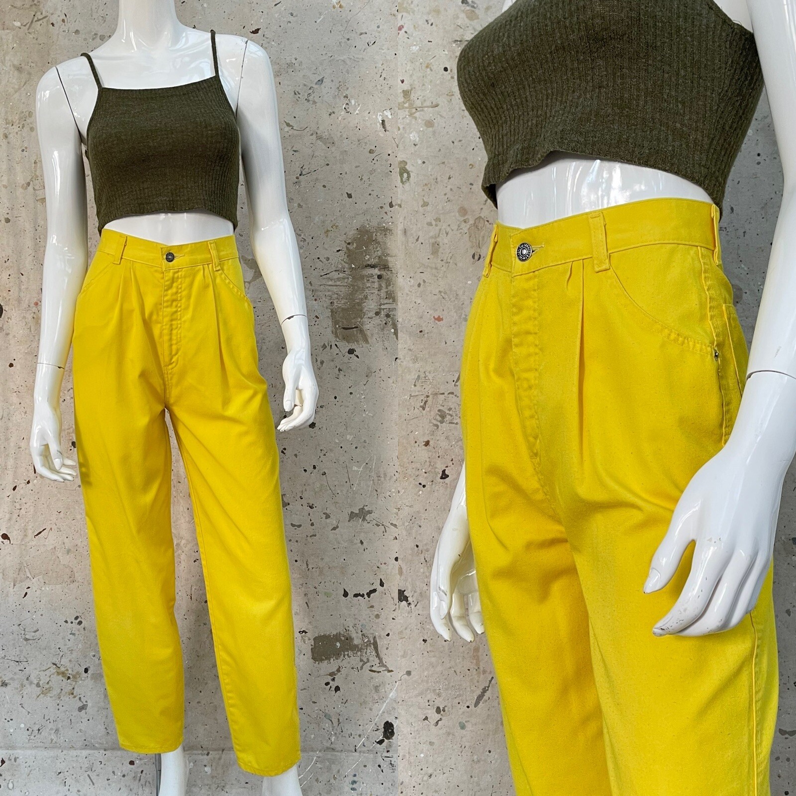 Vintage Early 80’s Levi’s Sunshine Yellow Cotton Pants, 24”