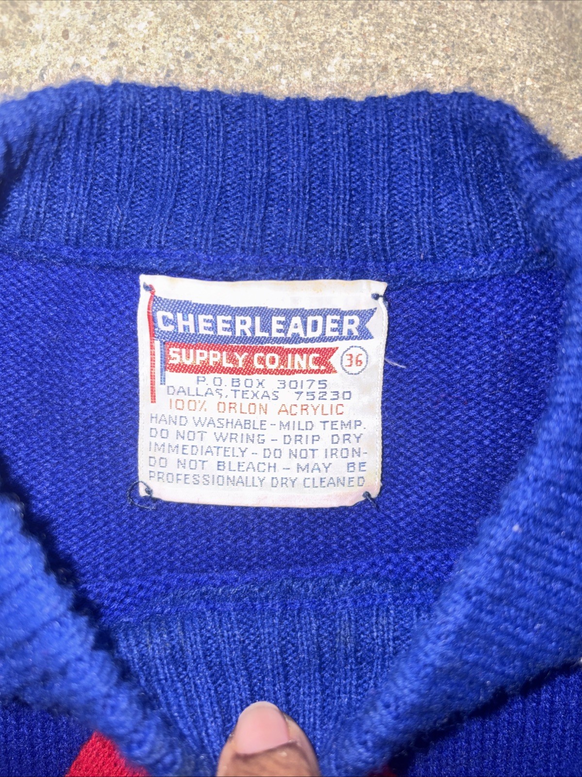 Blue Knit Sweater Vintage Cheerleader Pullon