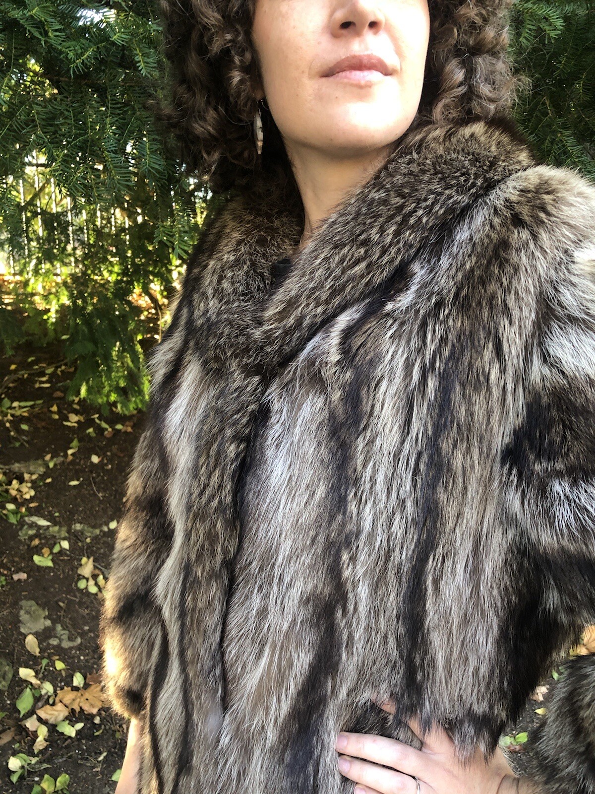 Vintage Canadian Made Raccoon Fur Coat