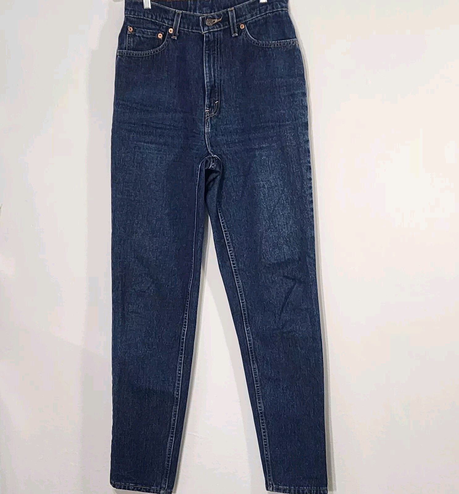 Levis 521 Jeans Sz 12 Long High Rise Made USA Tapered Fit Blue Denim VTG