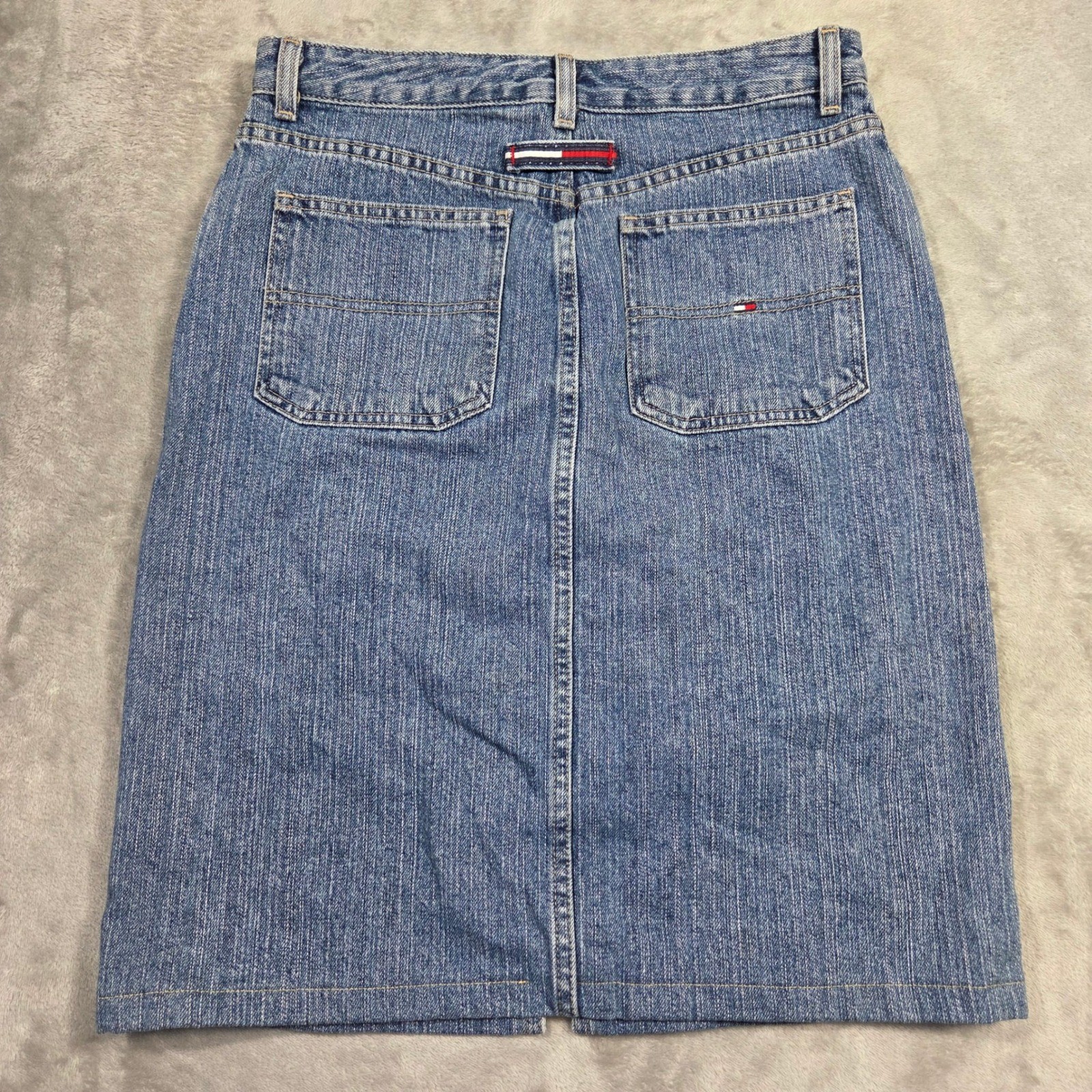 Tommy Hilfiger Vintage 90s Denim Y2k Skirt Retro 2000s Bratz Hiphop Womens 6