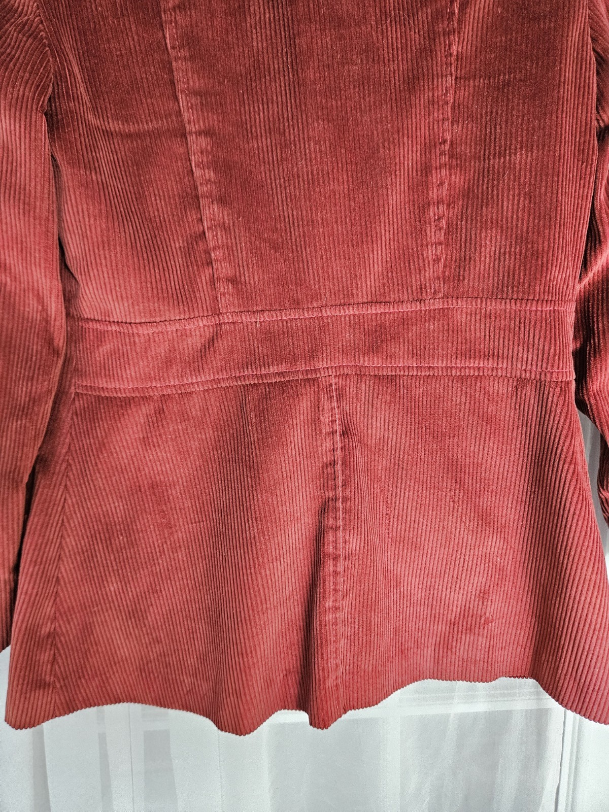 Vintage Burgundy Red Corduroy Jacket Blazer Two Button Front Dark Academia S-M