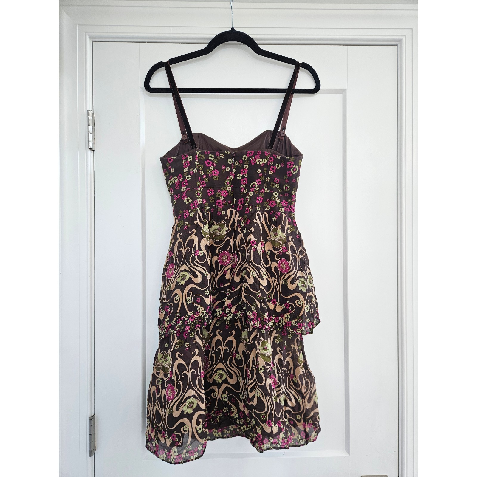 Rare Vintage Y2K Nanette Lepore Art Noveau Silk Floral Fairy Dress Size 6