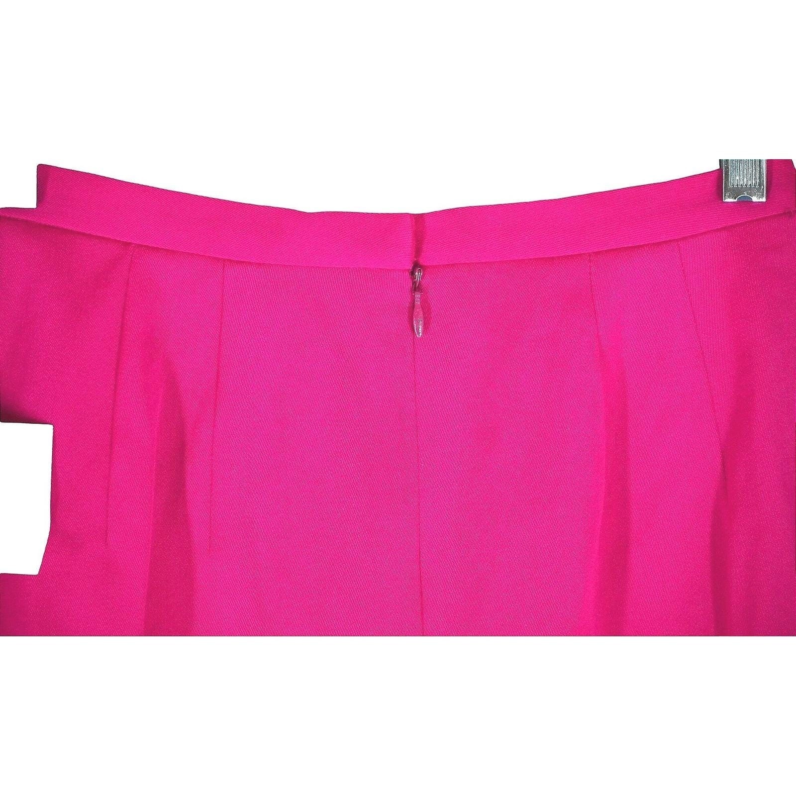 Vintage Dana Buchman Pencil Skirt Women 4 Pink 100% Wool Pleated Back Vent NWT