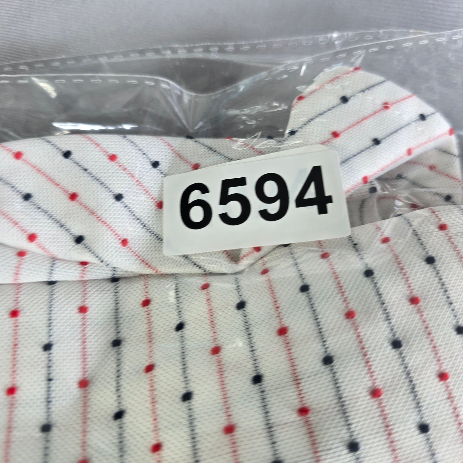 VTG Franky B Women White Red Navy Dotted Stripe Cap Sleeve Midi Dress Size 10