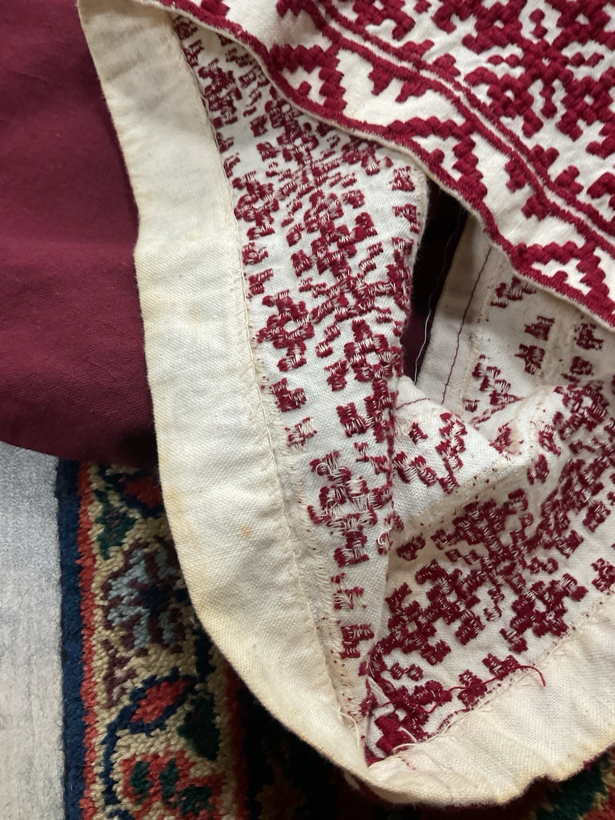 Vtg Rae Rag Dolls San Fransico Dress Maroon Bohemian Small (see Measurement)