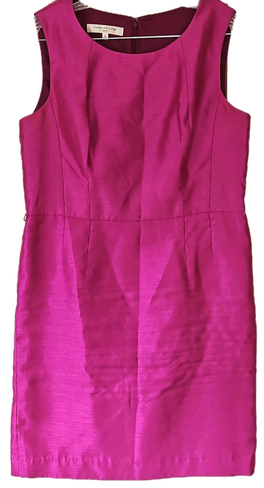 Evan-Picone Dress Sleeveless Sheath Upper Lined Classic Pink Berry Size 12
