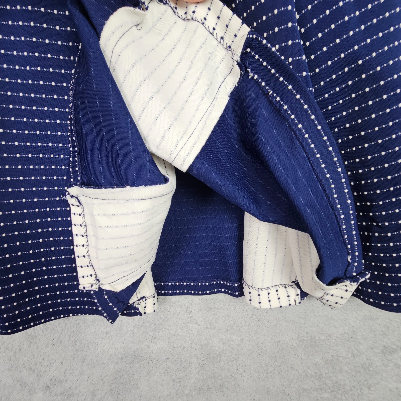 VTG 70s Womens Swing Dress S Blue Collared Zip Up Short Sleeve Inverted Pleats