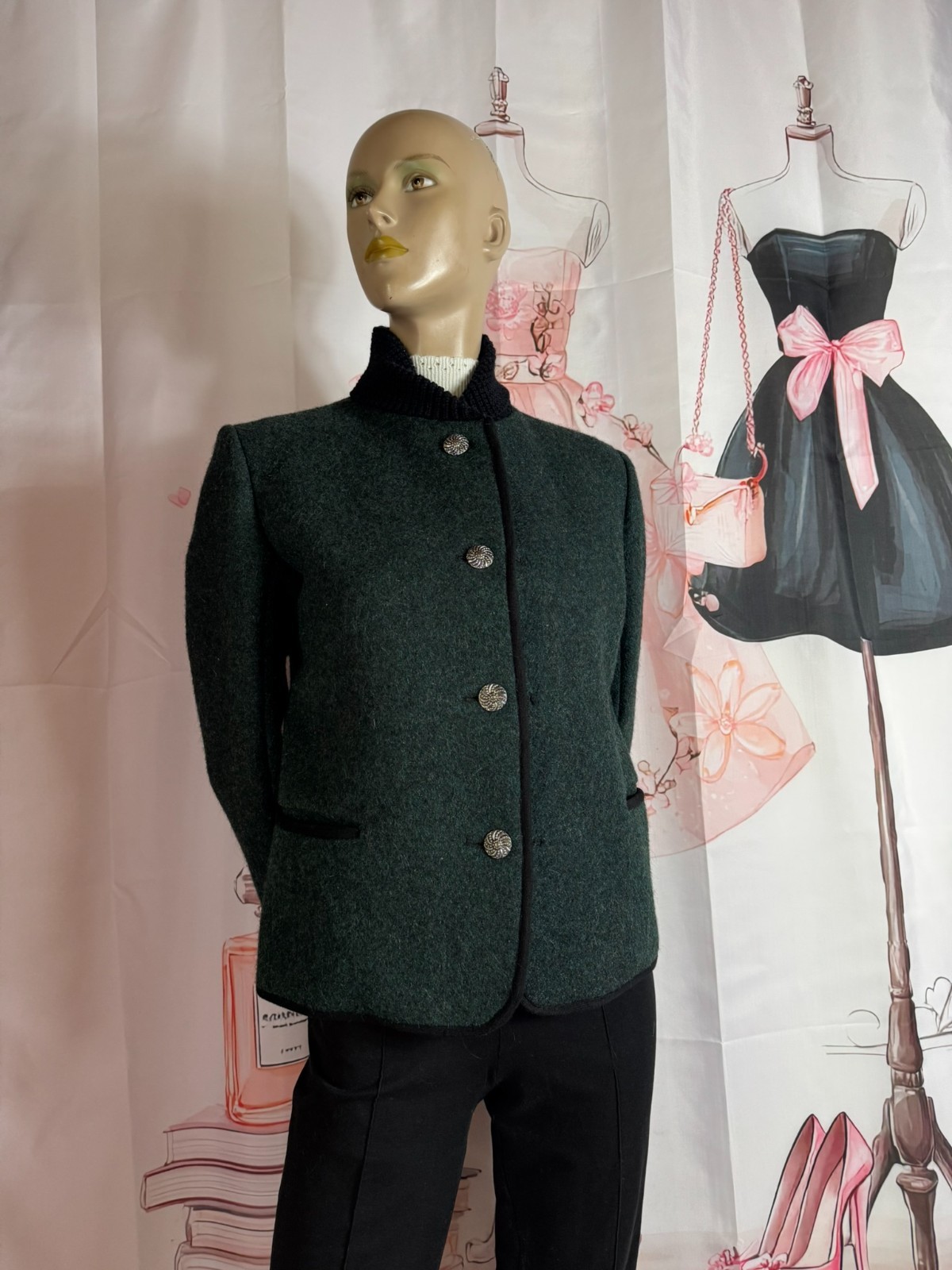 Walkloden jacket virgin wool costume jacket handmade unisex size 38/40 S/M