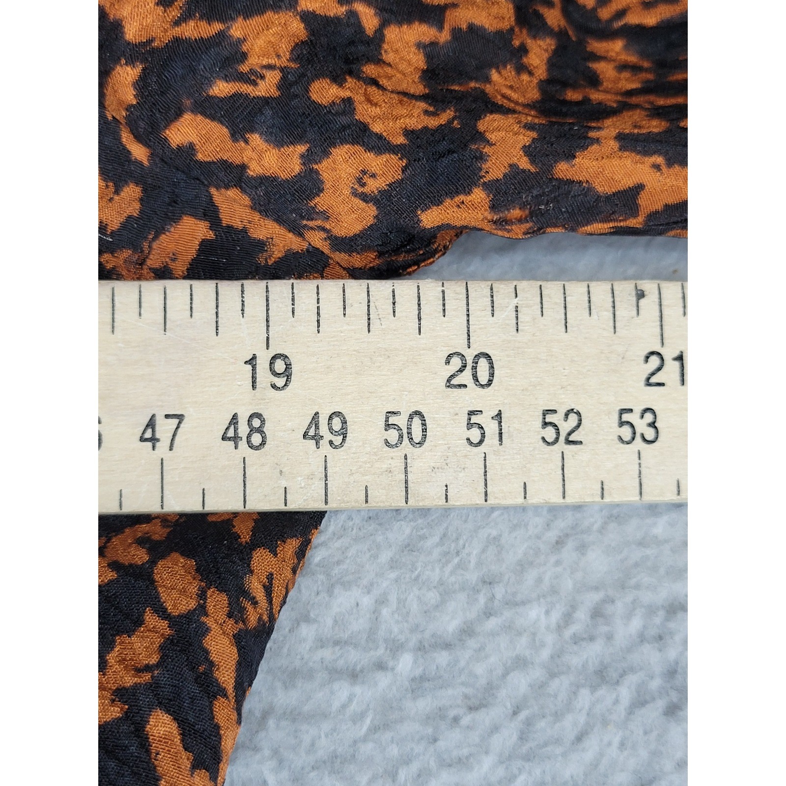 Stanley Platos Martin Ross Vintage Orange Black Abstract Print Long Sleeve Dress