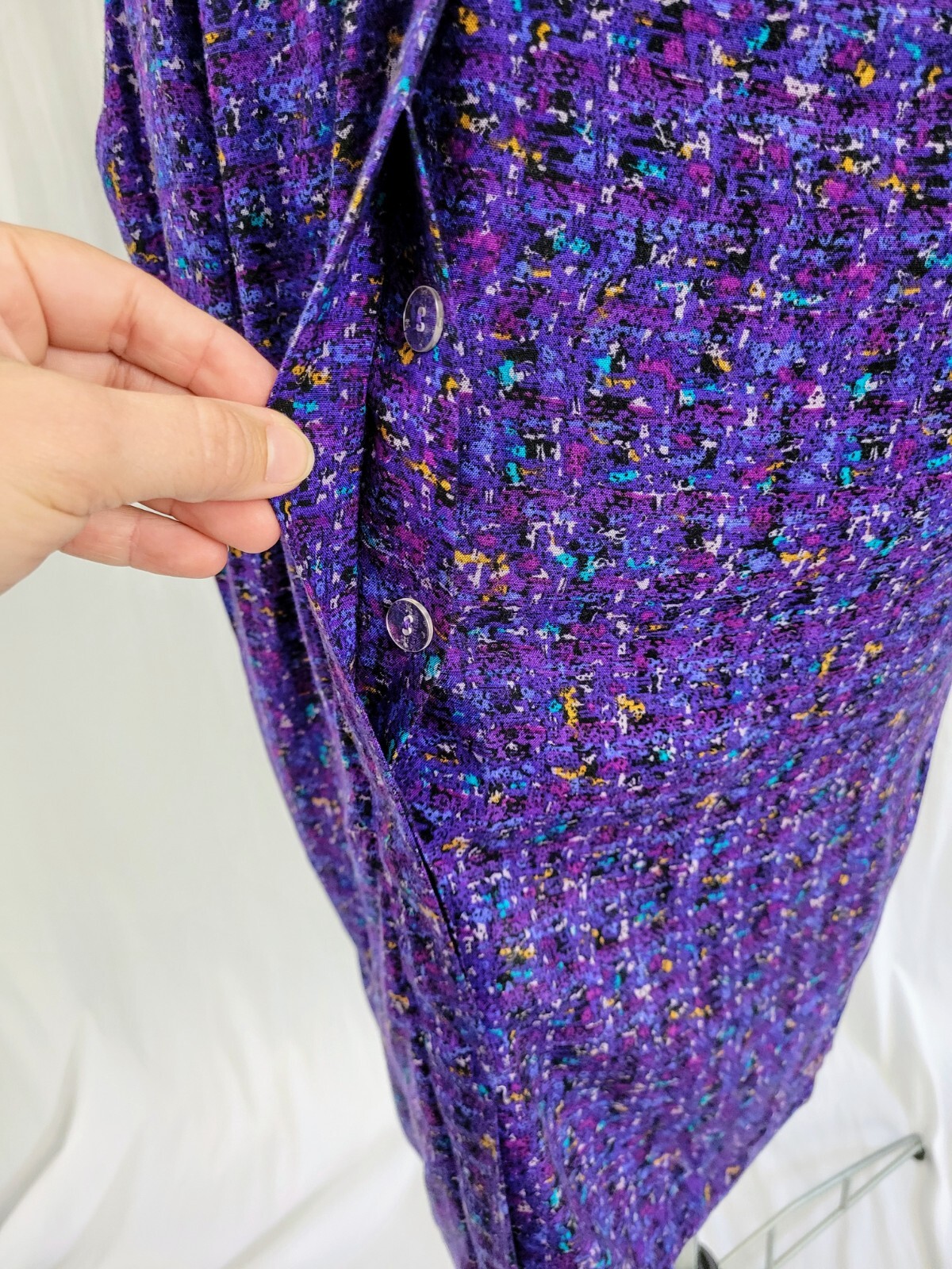 Vintage VLP Petites Purple Button Down Dress w Matching Belt Size S?