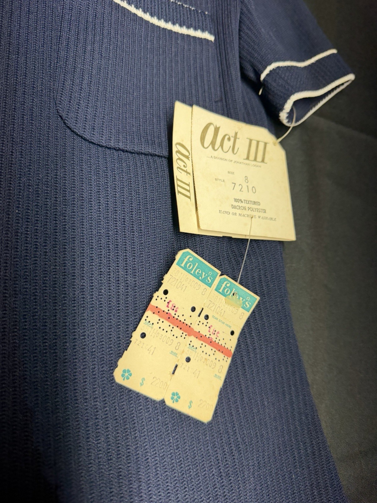 VTG 60s70s Act III Jonathan Logan 4 Pc Pant Set-Cardigan Vest Trousers Shirt NWT