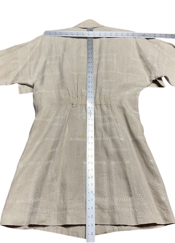 Patrick Kelly Paris Authentic 80s Double Breasted 100% Linen Trench Jacket Sz 38