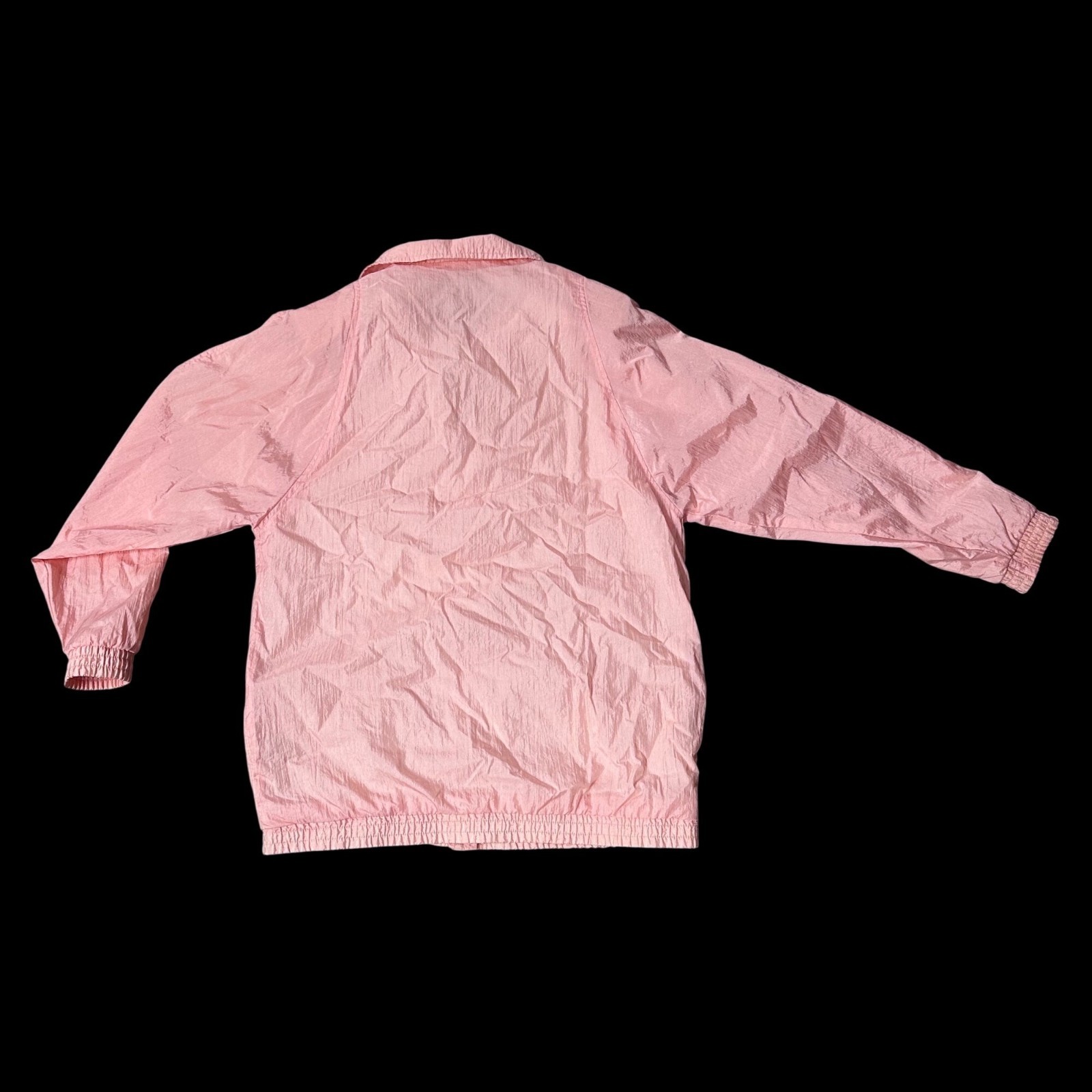 Vintage Windbreaker Jacket Tudor Court 1990s Nylon Shoulder Pads Peach Size M