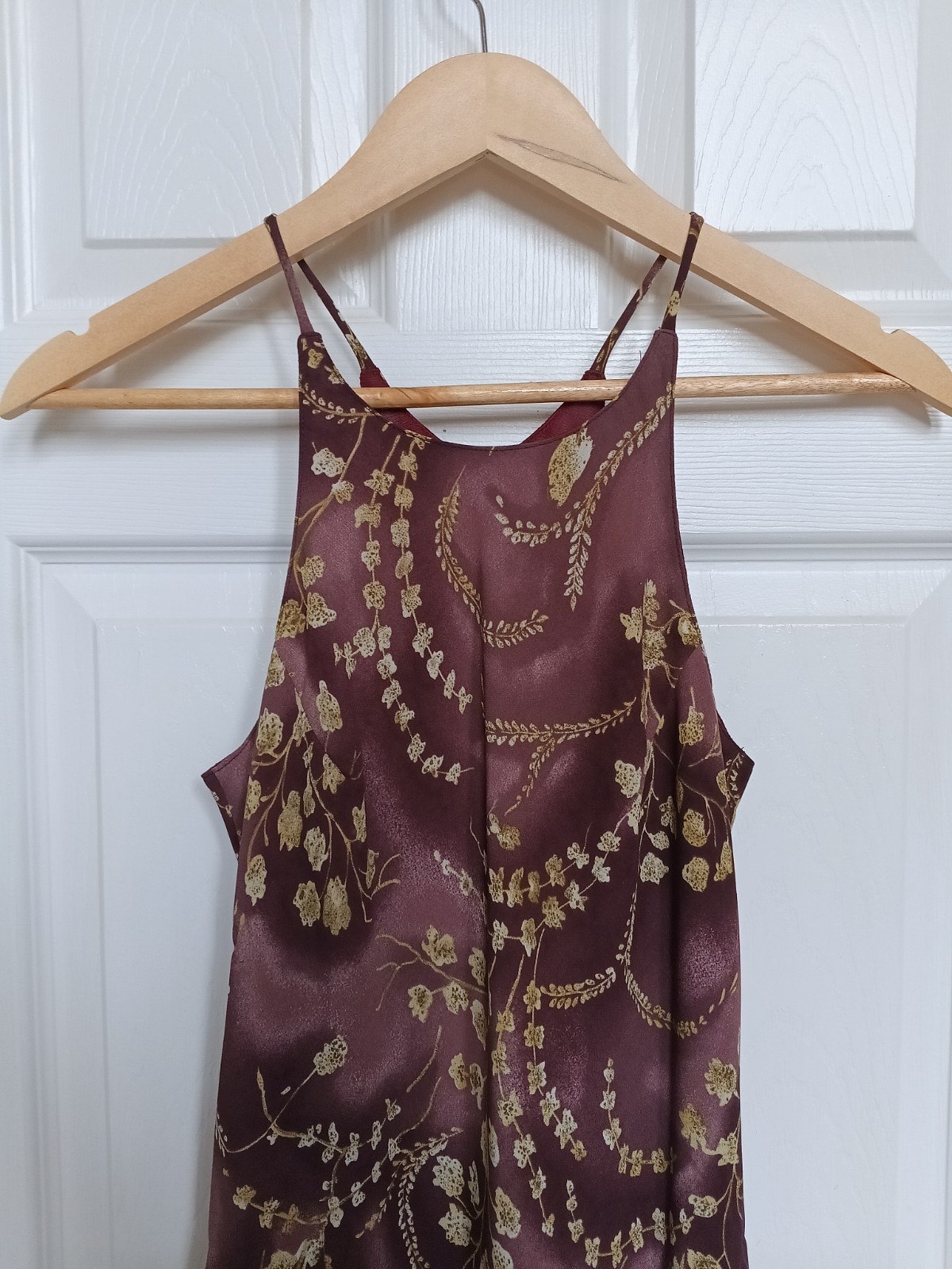 Vintage 90s N.O.E Purple Floral Maxi Dress High Neck Size S Witchy Hippie Fairy