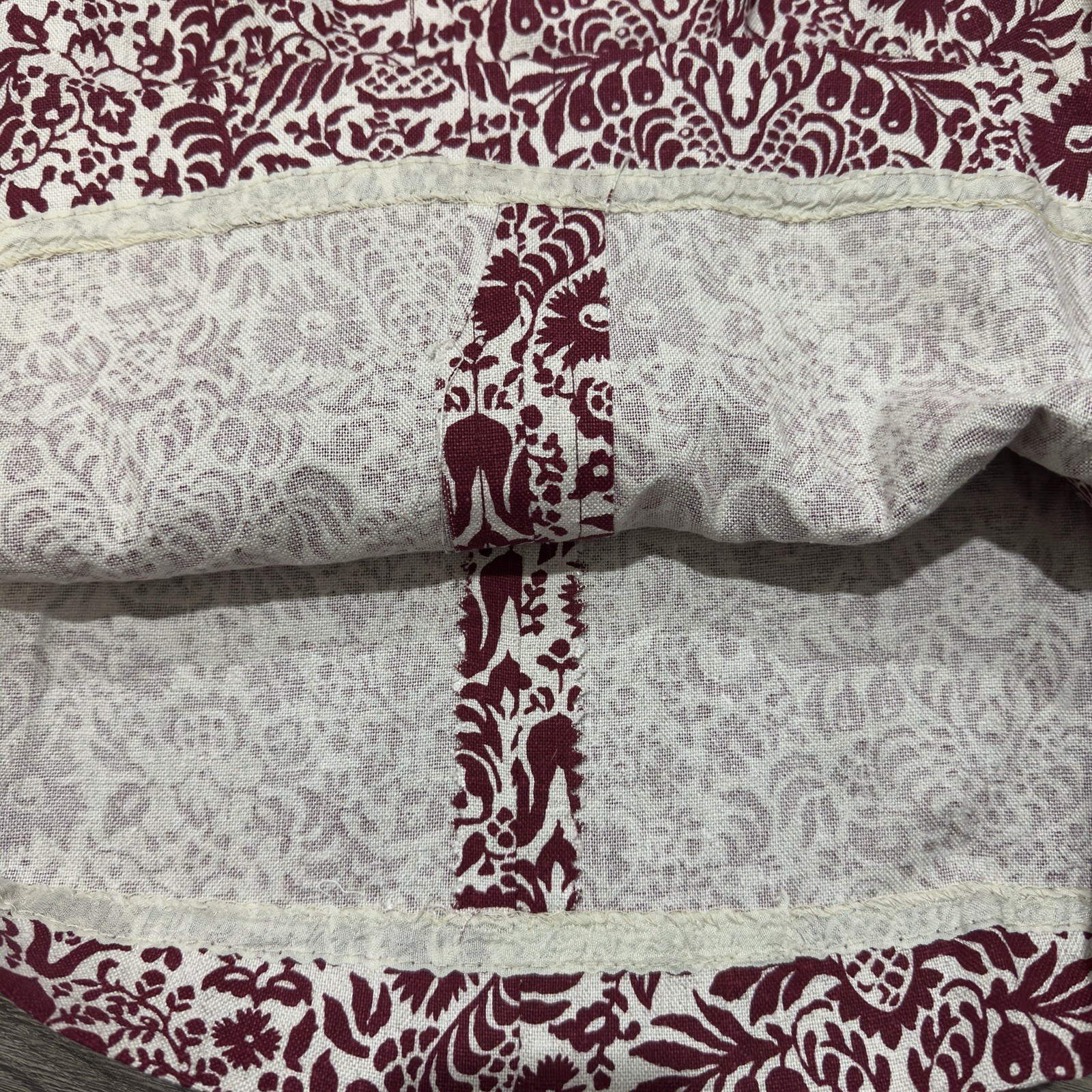 Vintage 70s Prestige of Boston Floral Skirt & Top Set Burgundy NOS Folk Art Boho