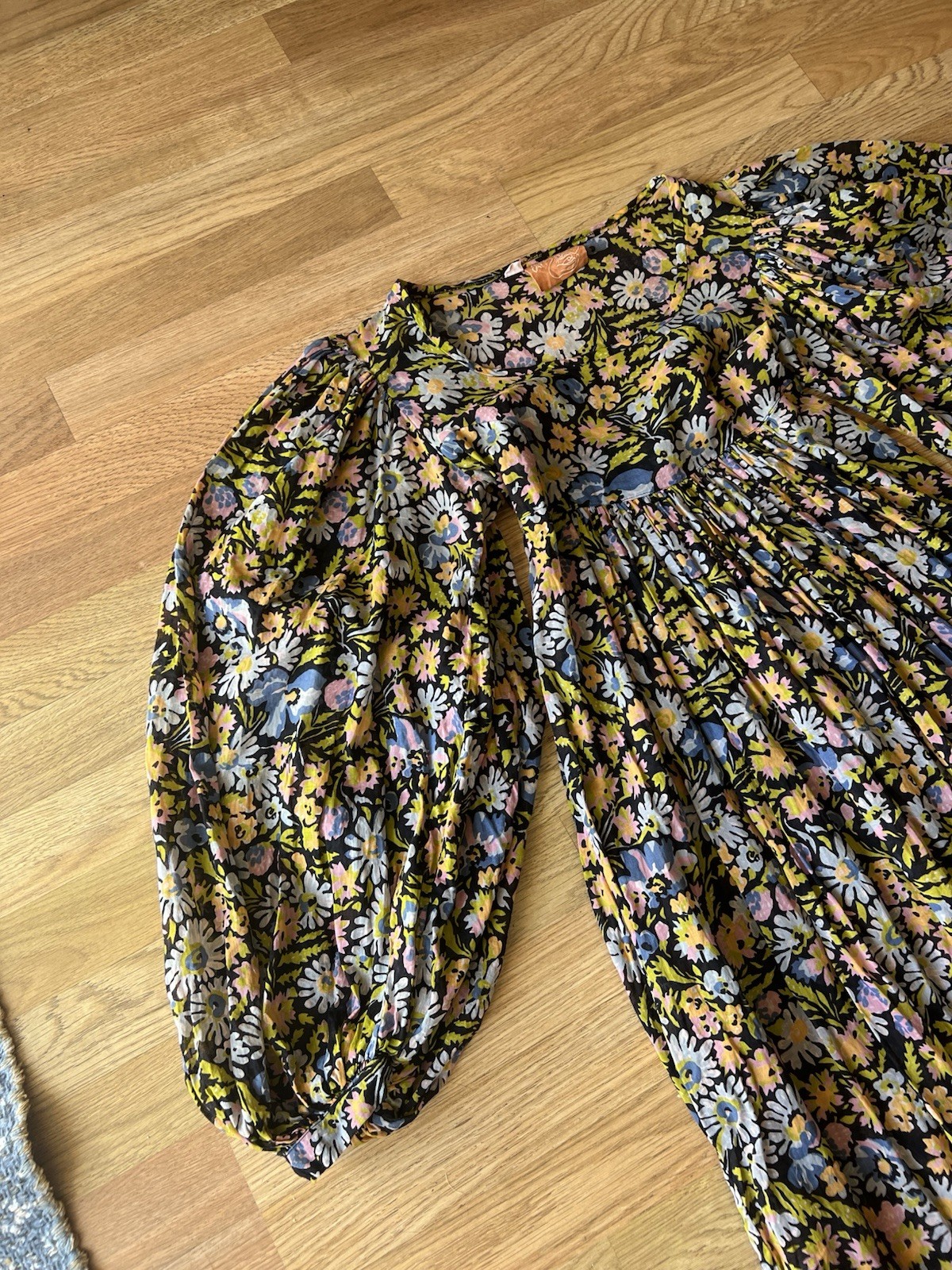 Vintage 70’s Rare Alley Cat By Betsey Johnson Floral Balloon Sleeve Maxi Dress