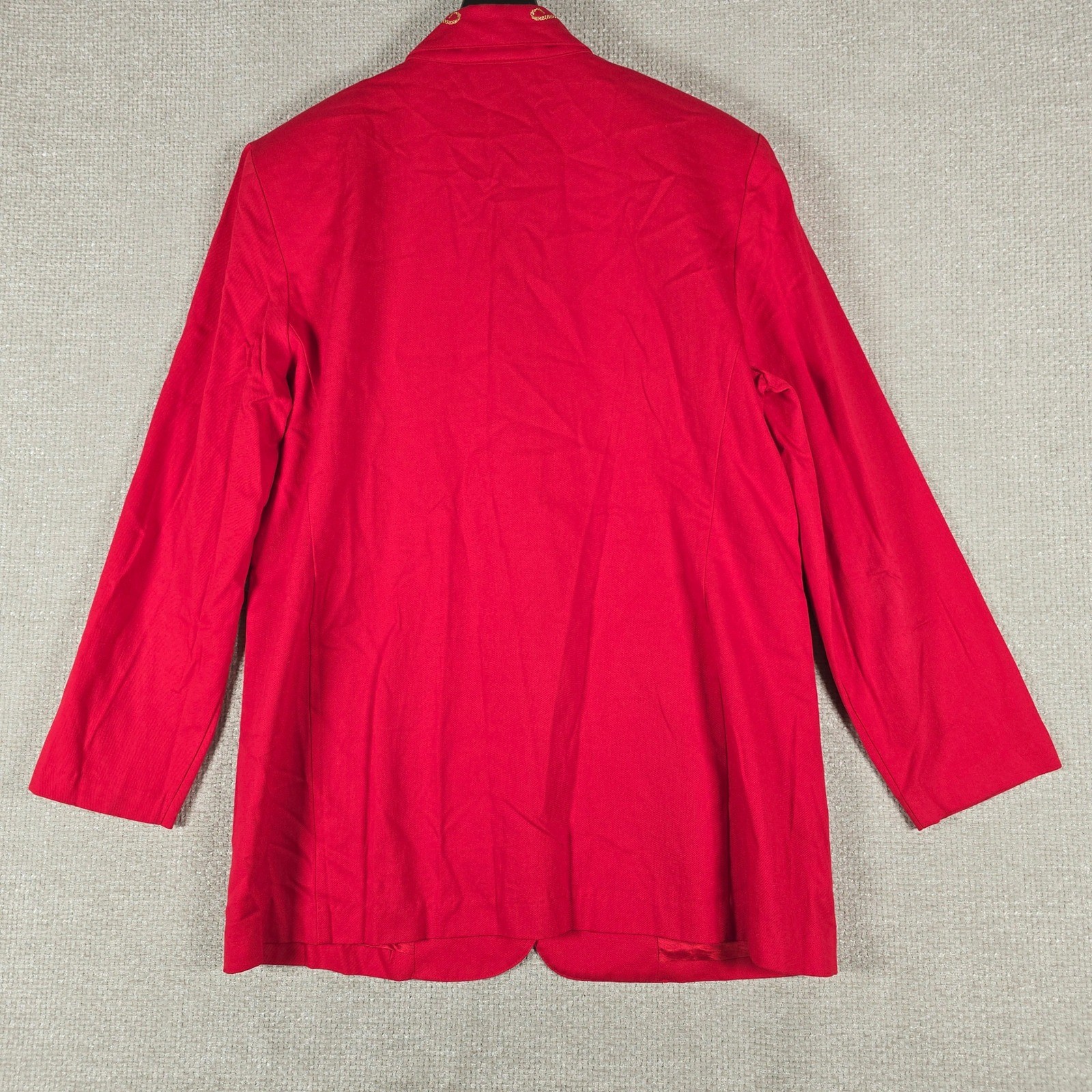 City Girl Sport Vintage Red Gold Embroidery Skirt Suit Set Blazer 14 Skirt 16