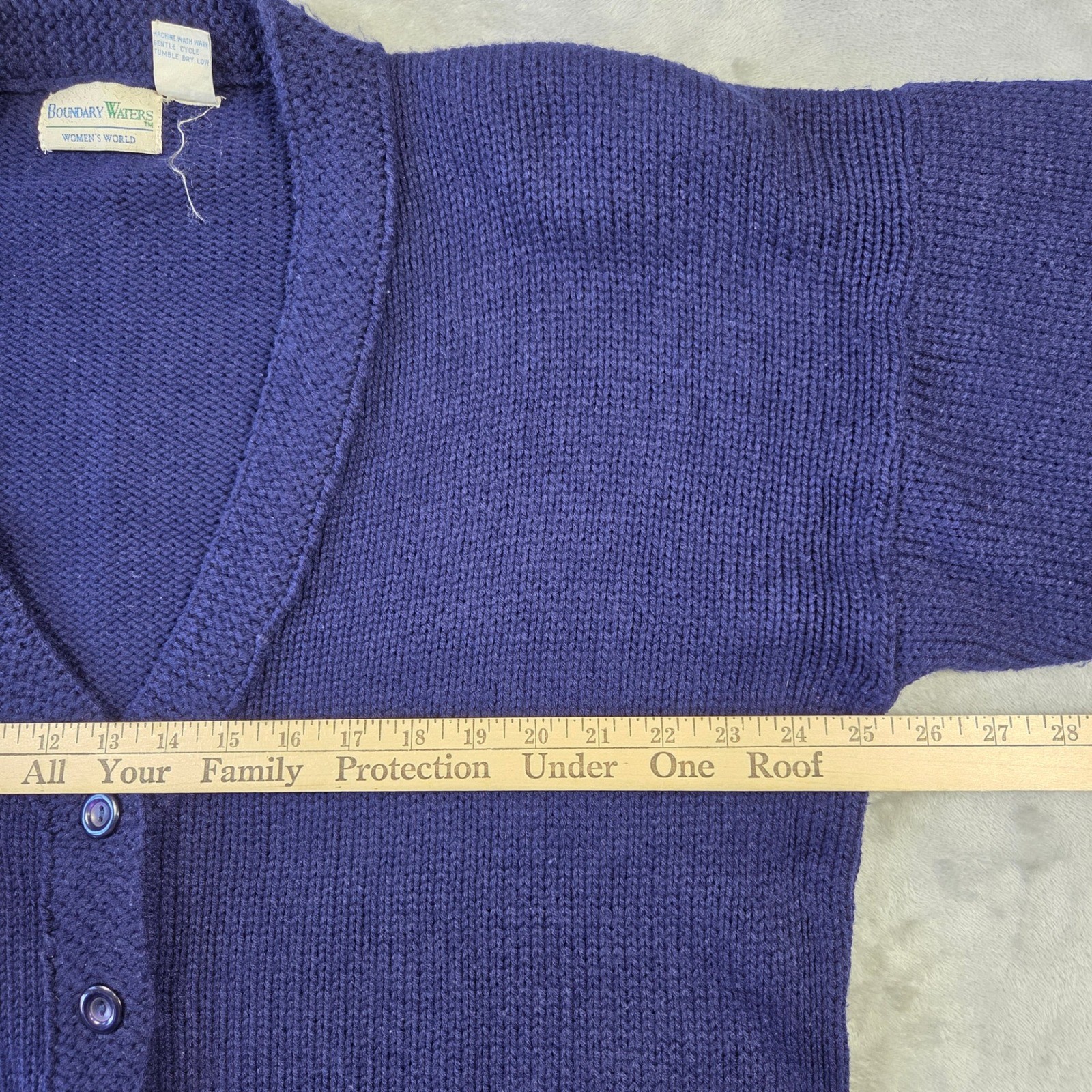 Boundary Waters Vintage Button Front Cardigan Sweater Plus 2X 100% Acrylic Retro