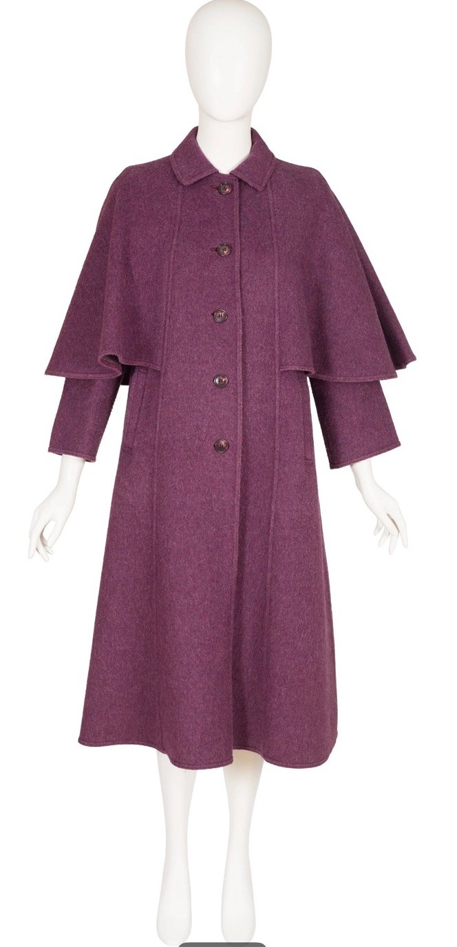 Vintage Wool Plum Cape Coat