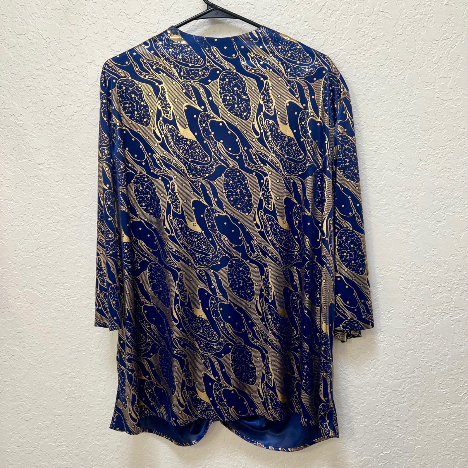 Leni Leni VTG 4pc Flapper Set Blue Gold Fringe Dress Jacket 16 Costume Metallic