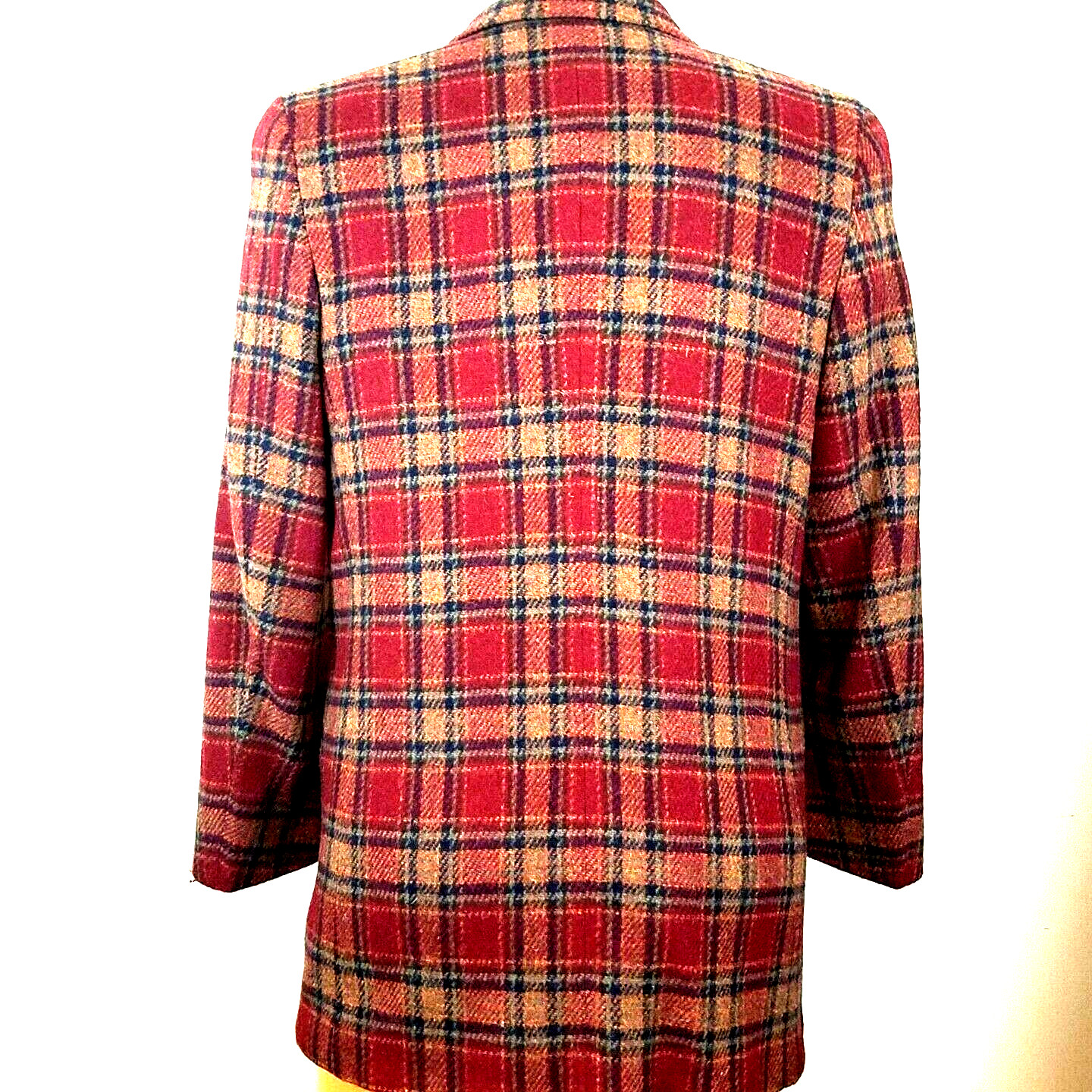 vintage ll bean womens plaid blazer 1 button closure fully lined size 10R
