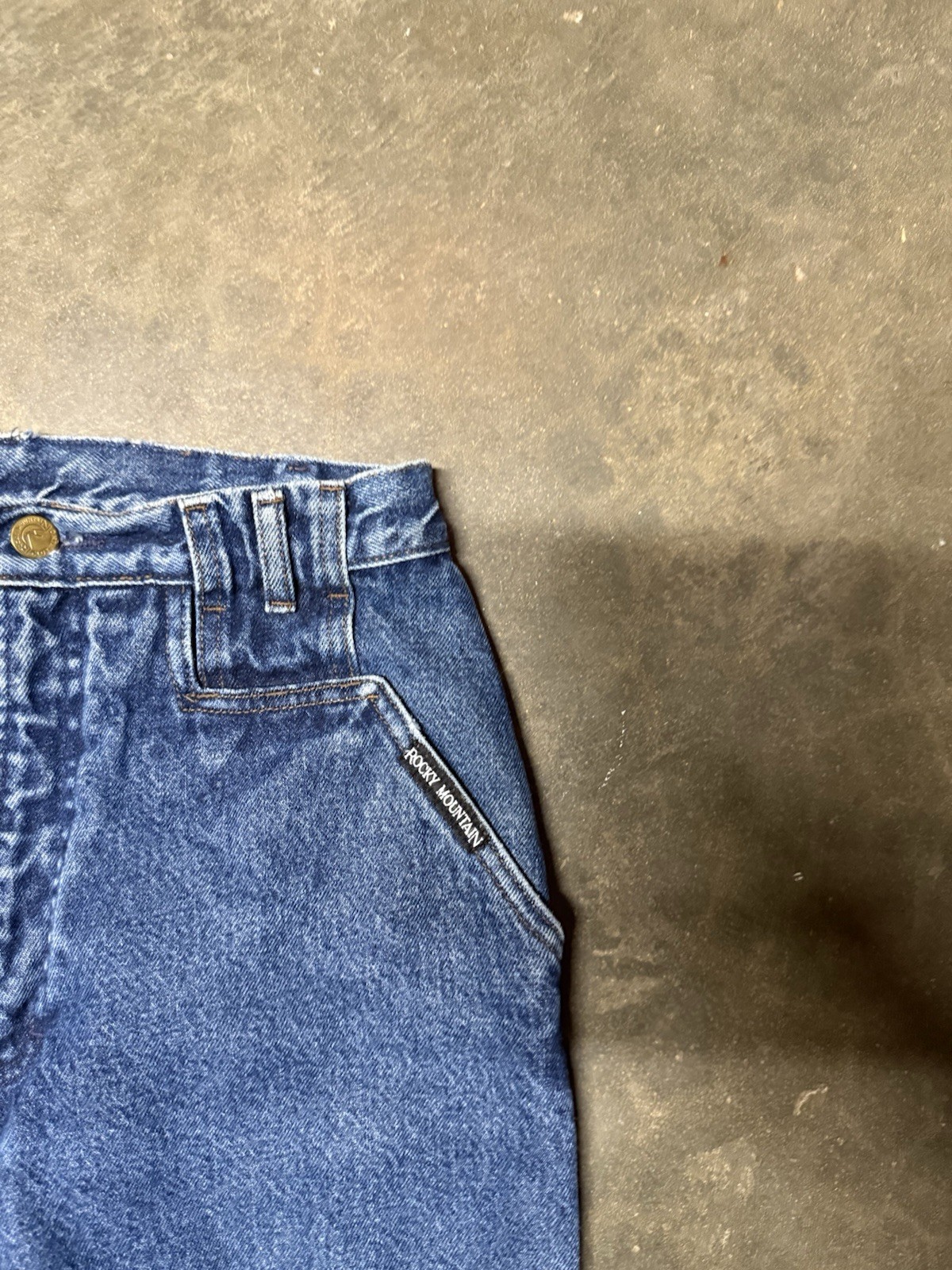 Rocky Mountain Rockies Vintage Blue High Rise Jeans Western Size 11/12 Fit 28×33