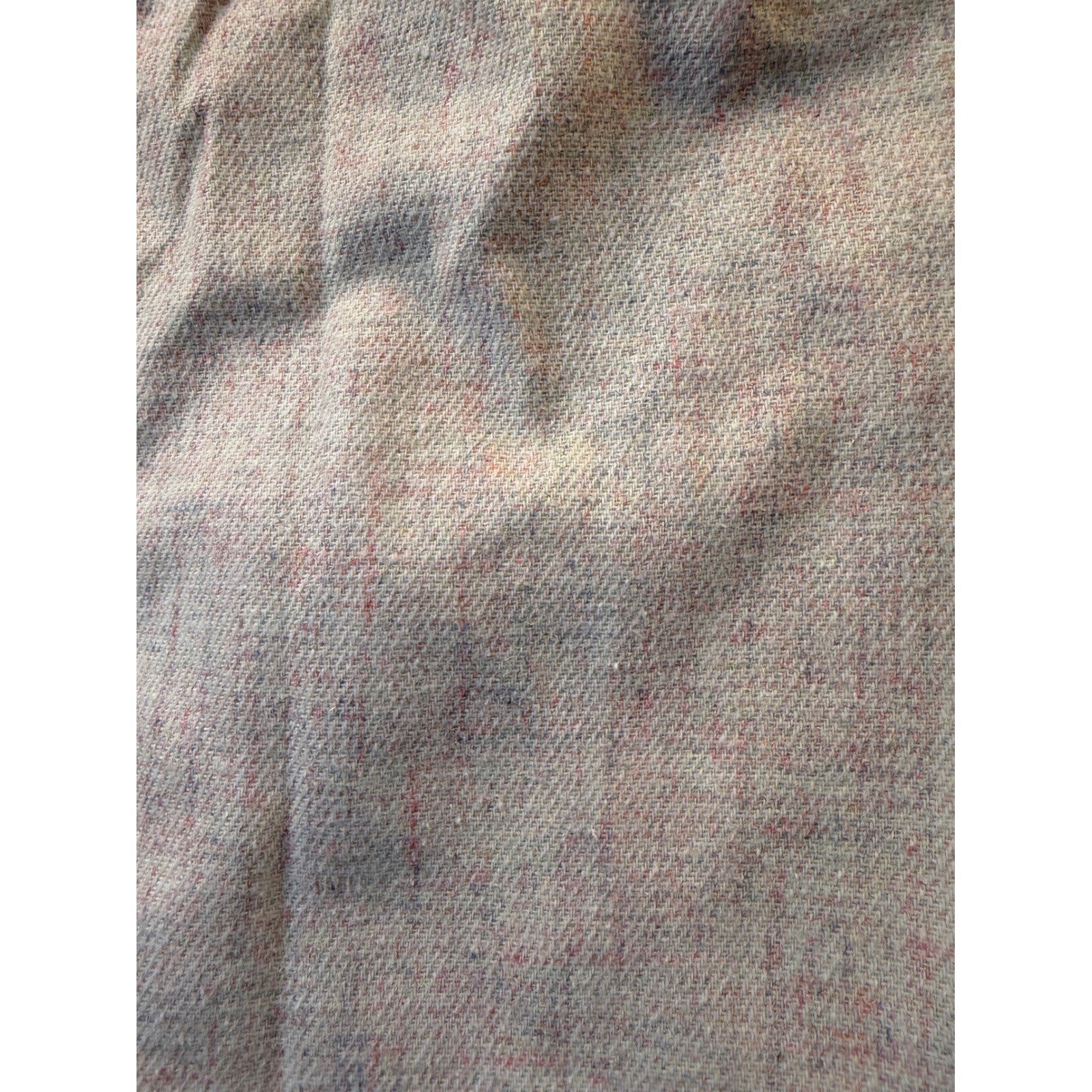 Vintage Wool Blend Tweed Midi Skirt Cream Pastel Multi Pleated Pencil Size 10/11