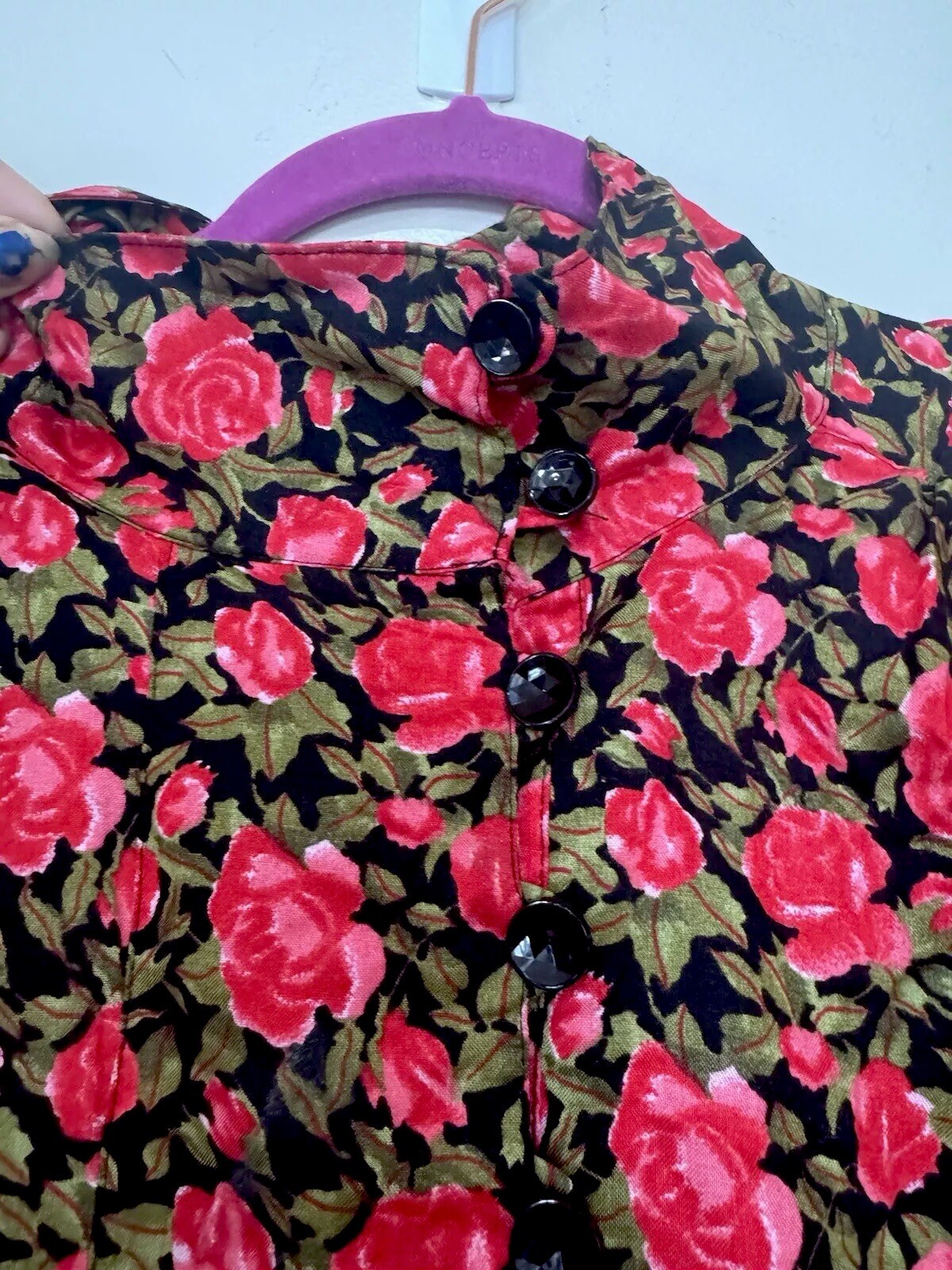 Vintage 80s Red Green Floral Grunge Boho Maxi Casual MORE JAZZ Dress Size 24
