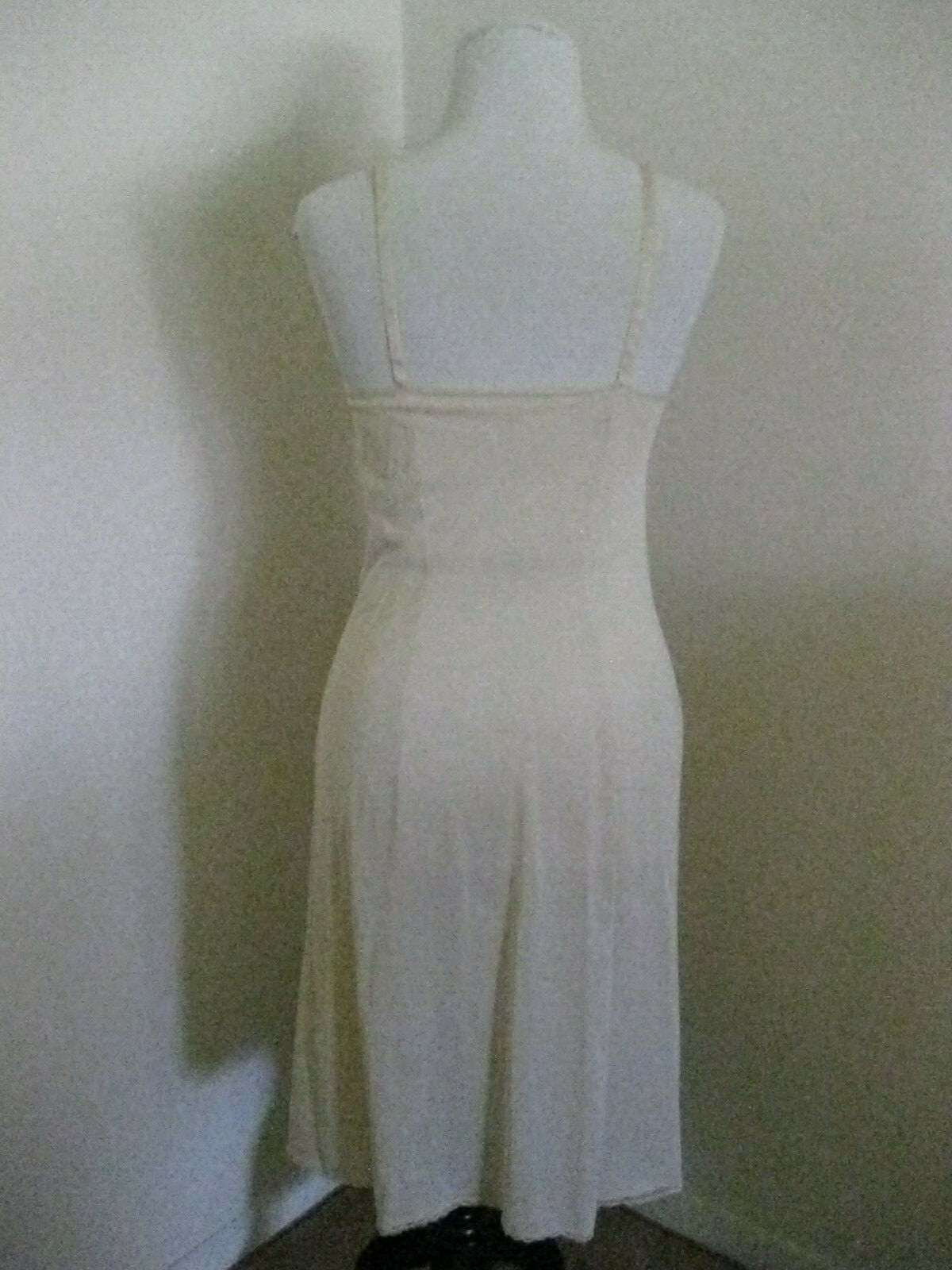 Vanity Fair Women’s 32 L Vintage Beige Silky Long Nylon Full Maxi Dress Slip