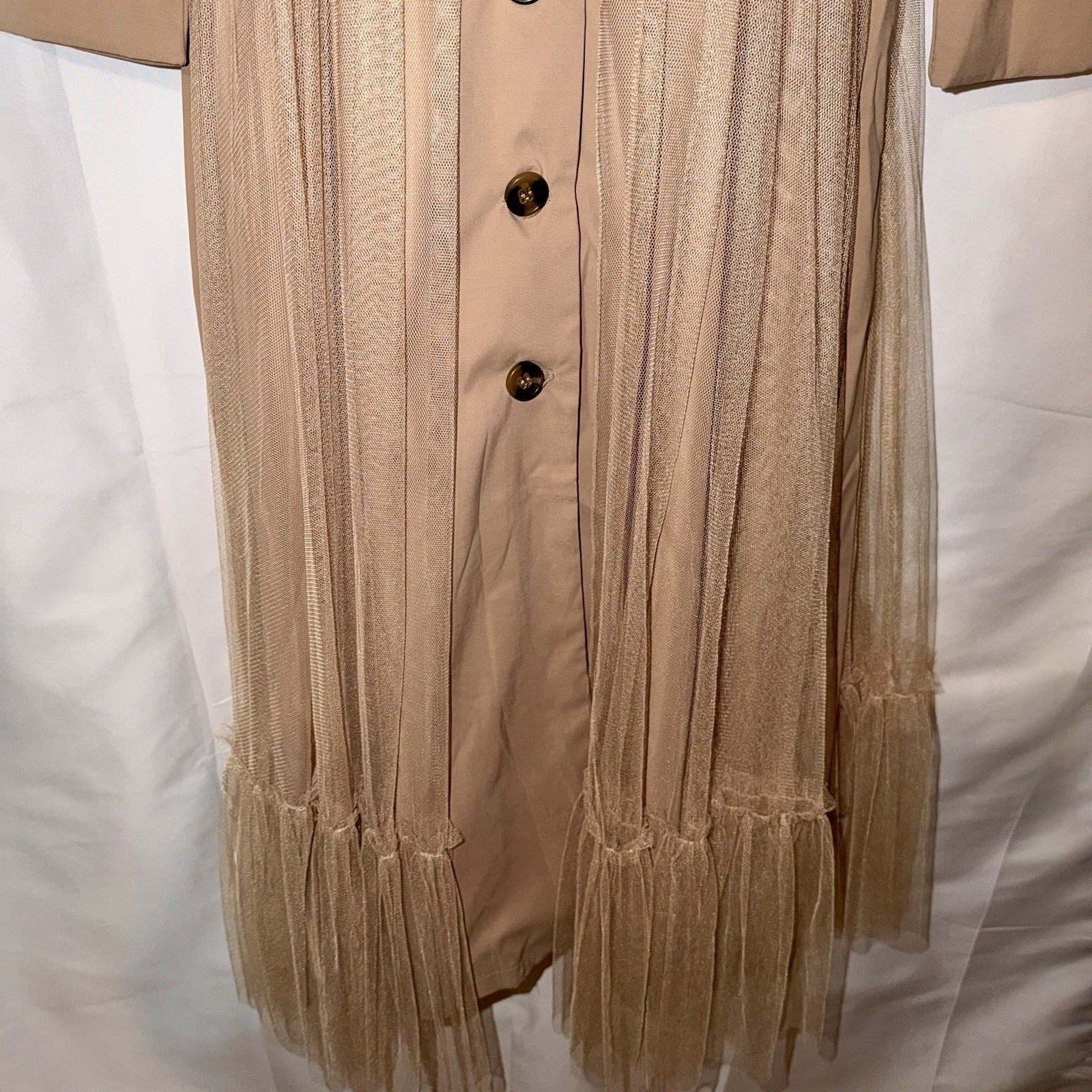 Vintage Queen Family Studio Trench Coat Midi Dress Tan – Child M – X-Small Adult