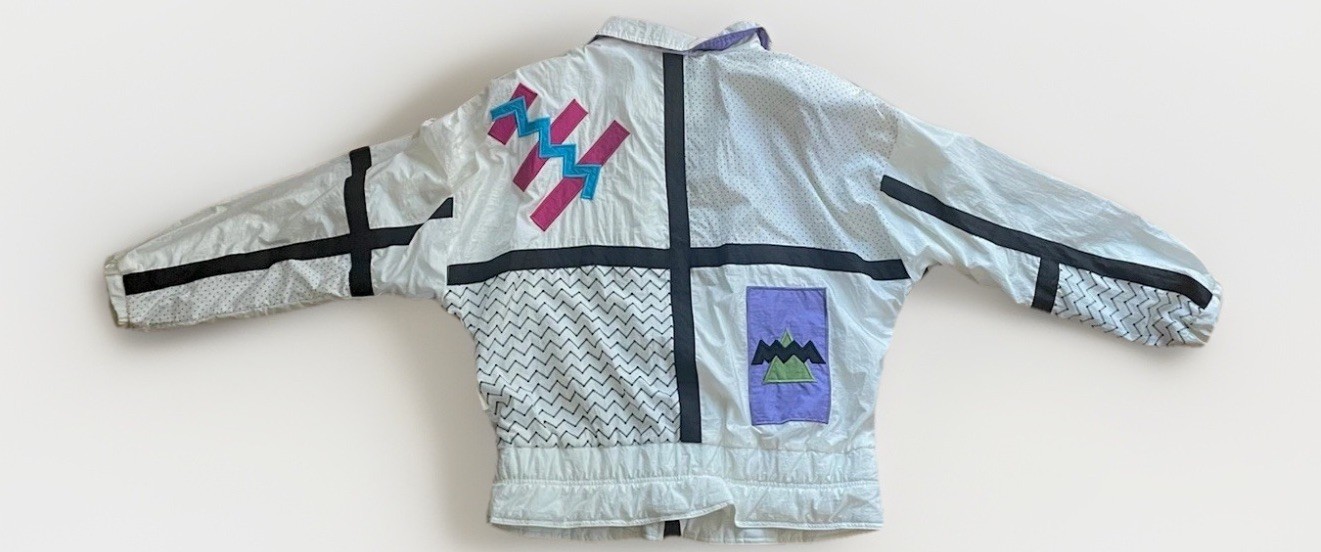 Vintage 90s IZZI Sport Windbreaker Tracksuit White Nylon Colorblock Retro L
