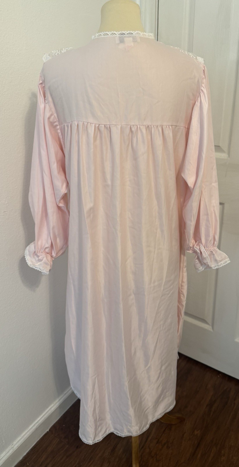 Vintage Lily of France Pink Lace Ruffle Nightgown Long Sleeve Cottagecore Me
