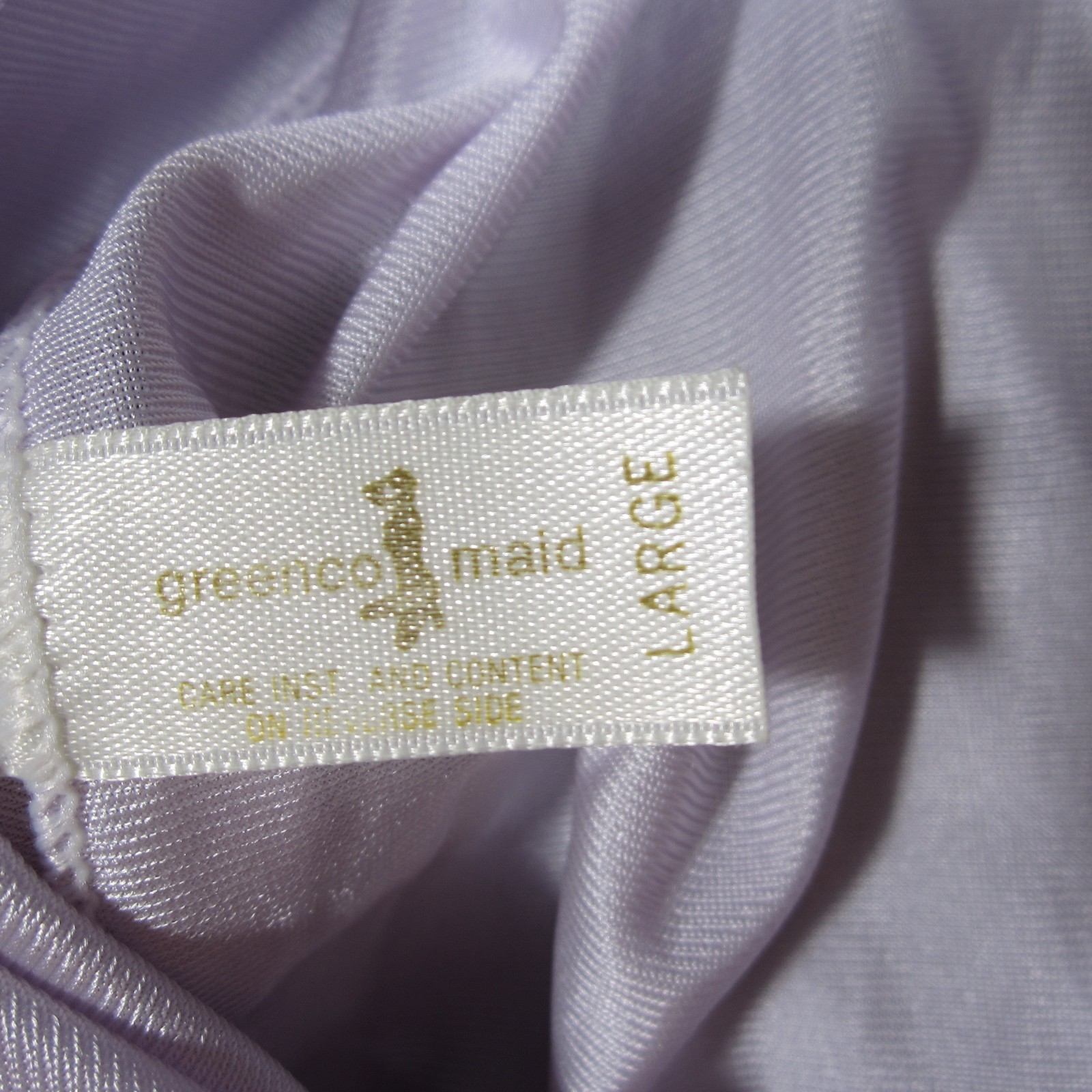 Vtg Greenco Maid Half Slip Size L Lilac Lace Trim Elastic Waist Cottage Coquette