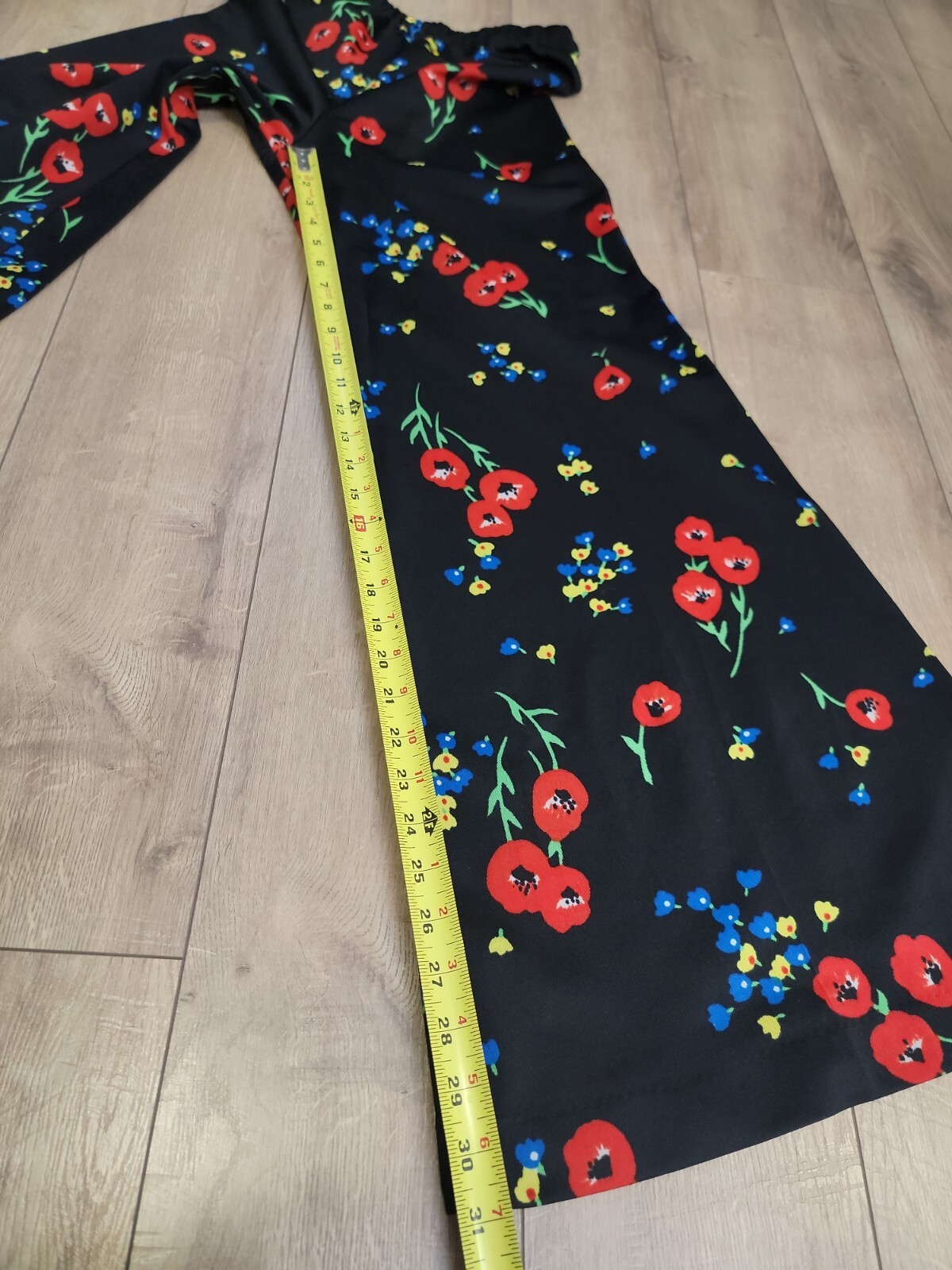 Vintage ’70s Mod GoGo Hippie Poppyseeds Floral Belle Bottoms Pants Suit