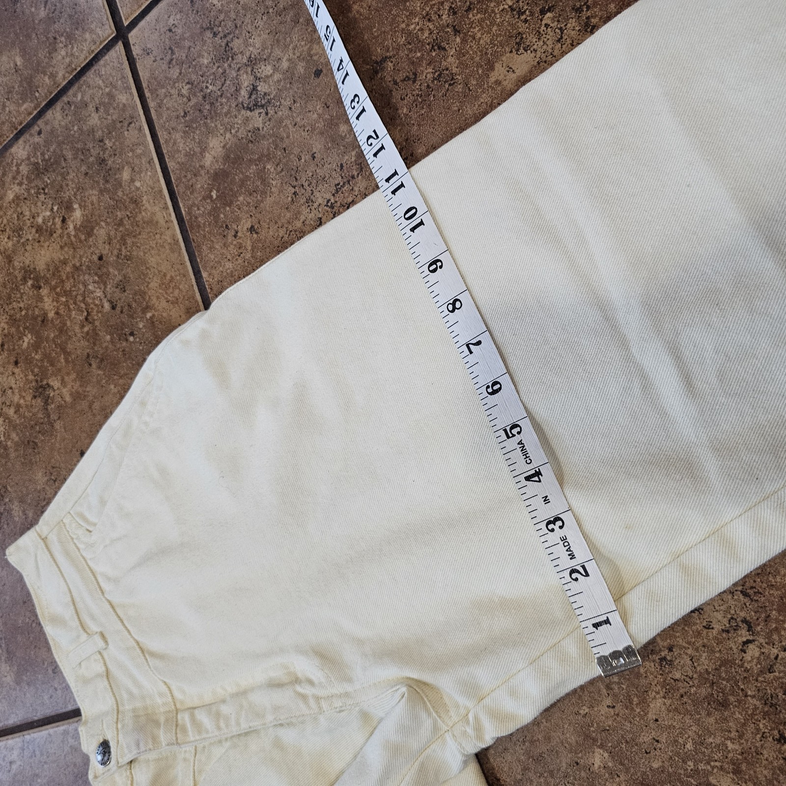 Vintage Seattle Blues Pants Light Yellow Mom High Rise Western Style 80s 90s
