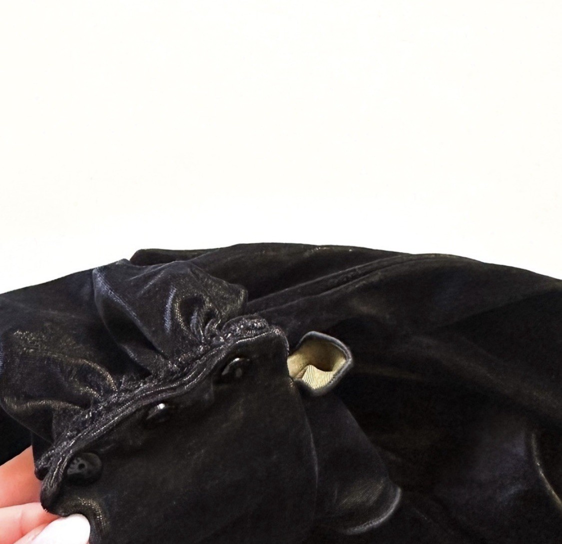 Versace Classic V2 Vintage Black Velvet Cocktail Dress with GoldUndertones 38
