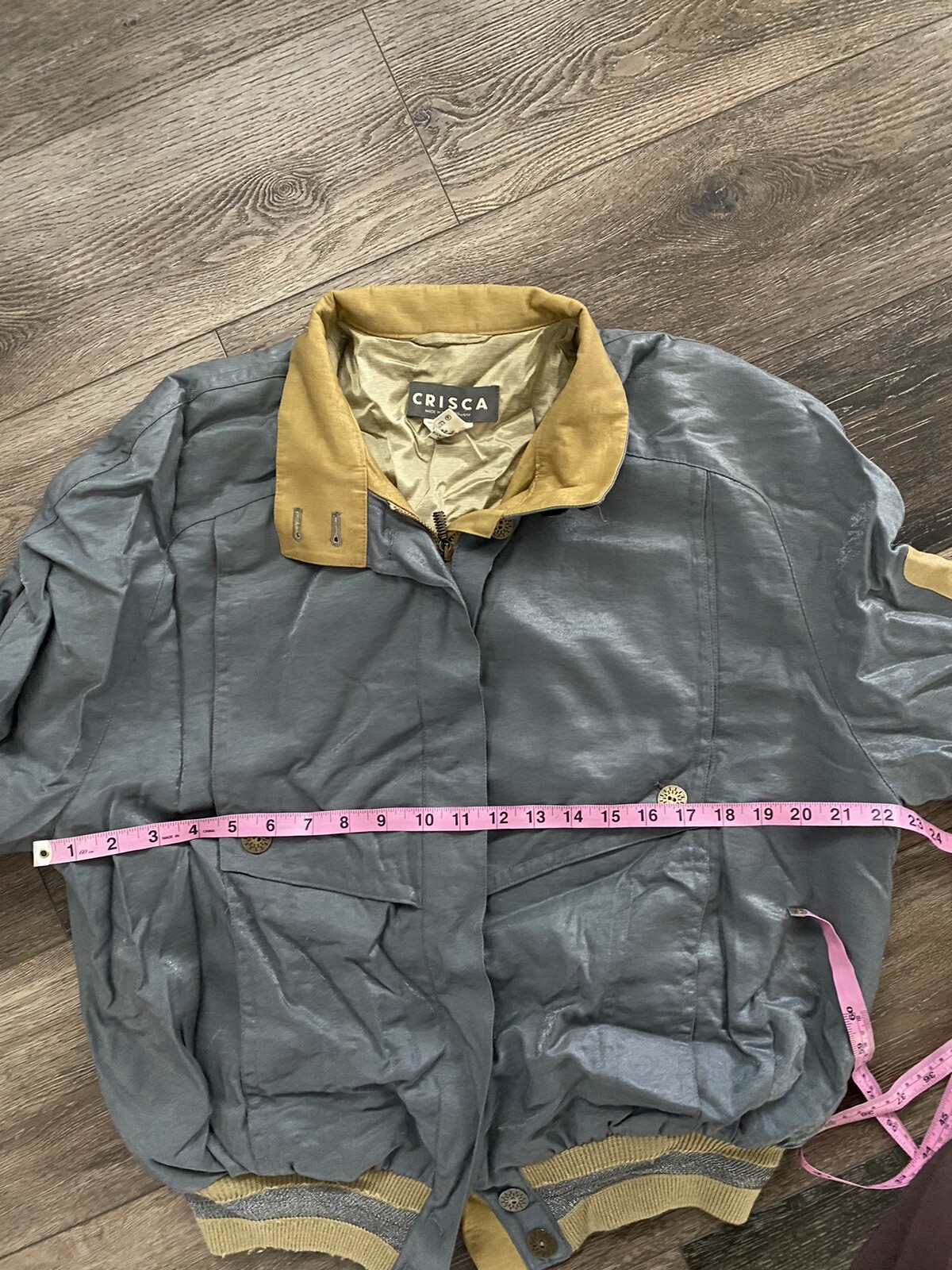 CRISCA Shiny Blue Bomber Jacket Eu 36 US 6 Womens