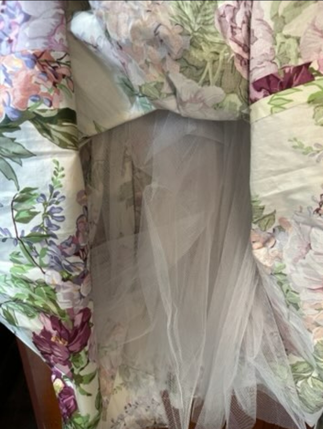 Vintage 1993 I. Magnin Floral Off Shoulder Bow Formal Dress NWT Size 10