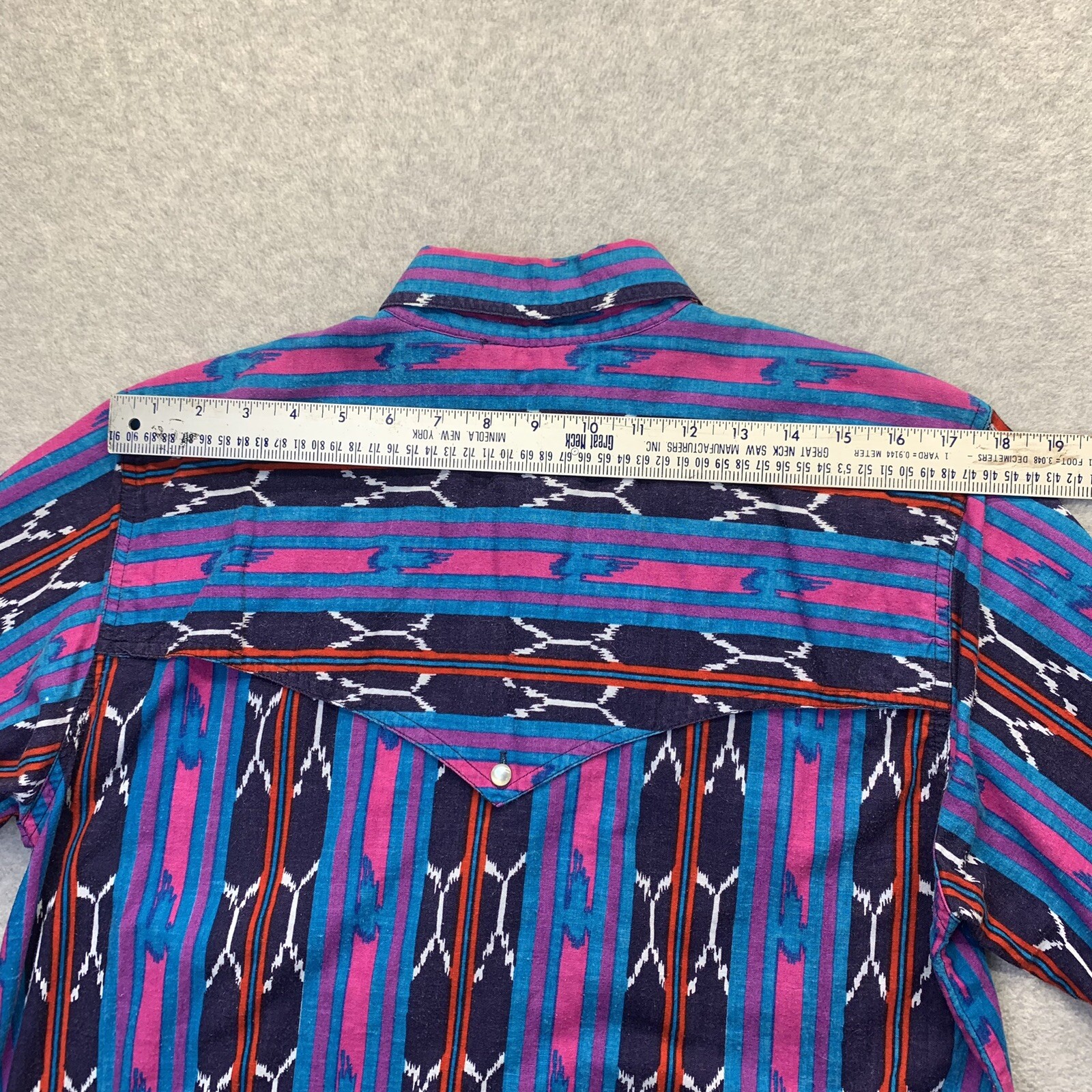 VTG Rodeo Western Wear Women’s Multicolor Cropped Long Sleeve Western Top Sz L