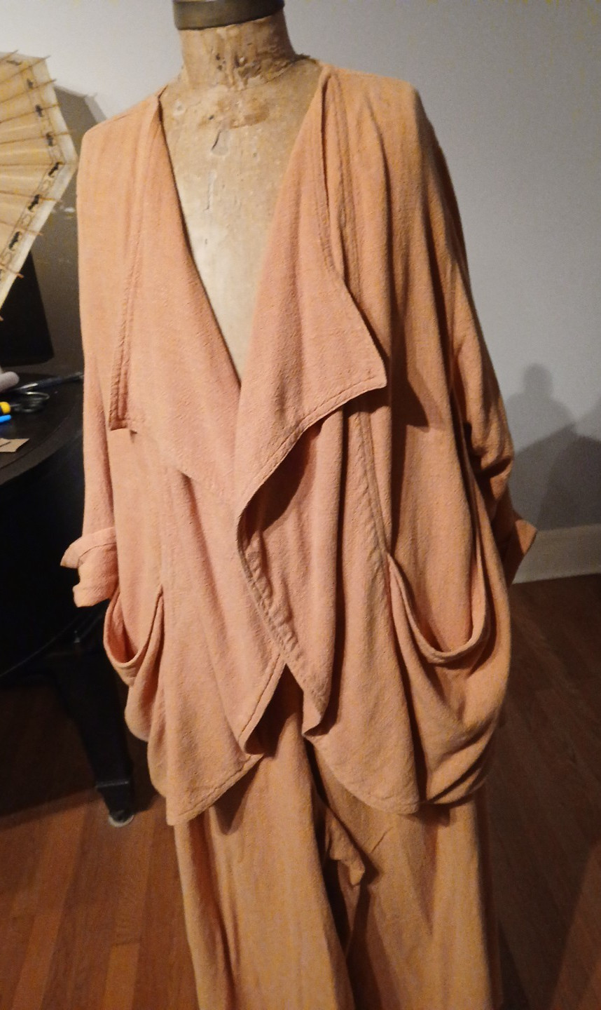 Vtg 1990s Sangam Imports Pumpkin Culotte-Skirt & Chic Jacket India S/L