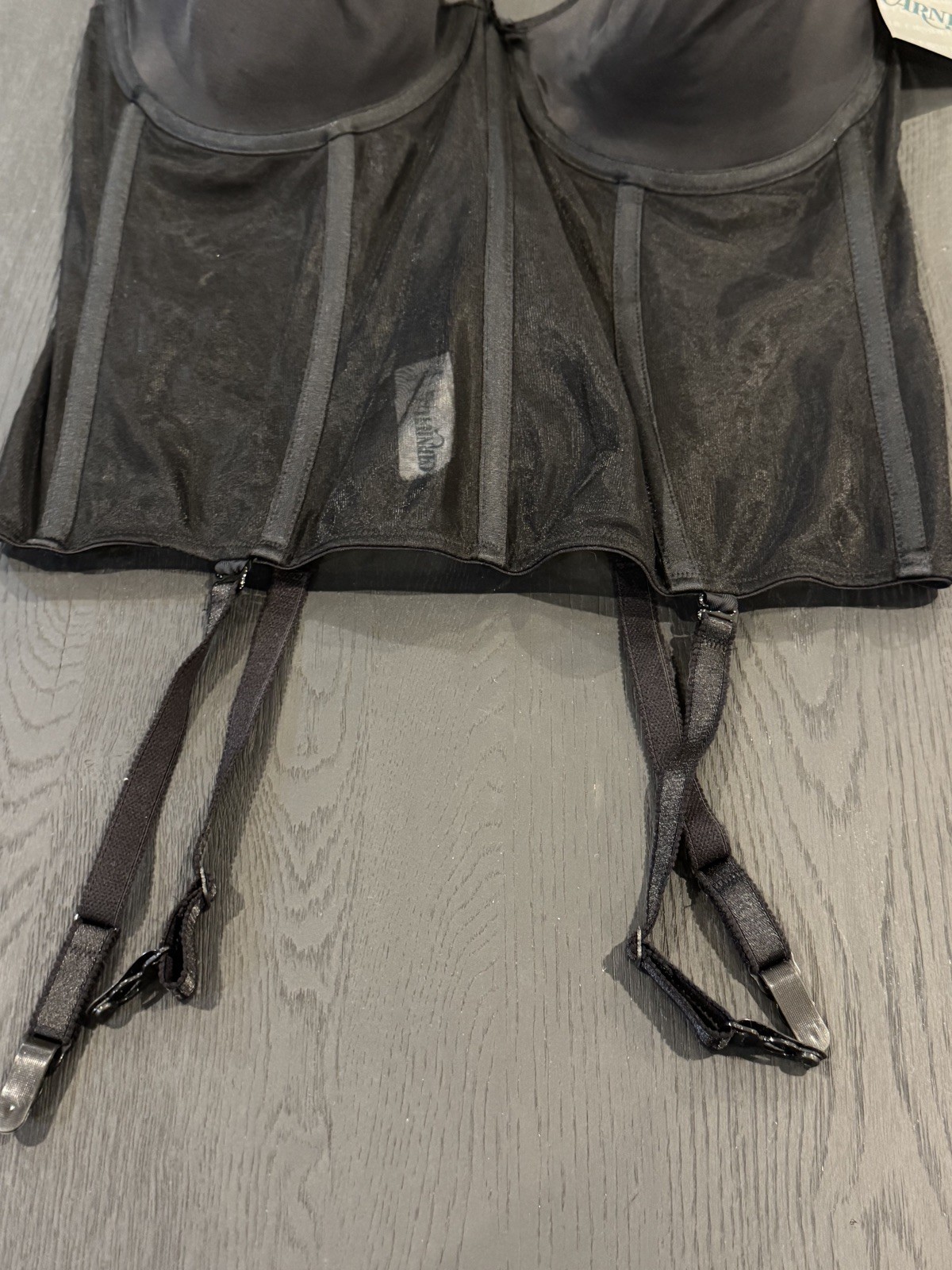 Vintage NWT CARNIVAL 38DDD BLACK Lace Bustier – Corset – Bones & Garters – NEW