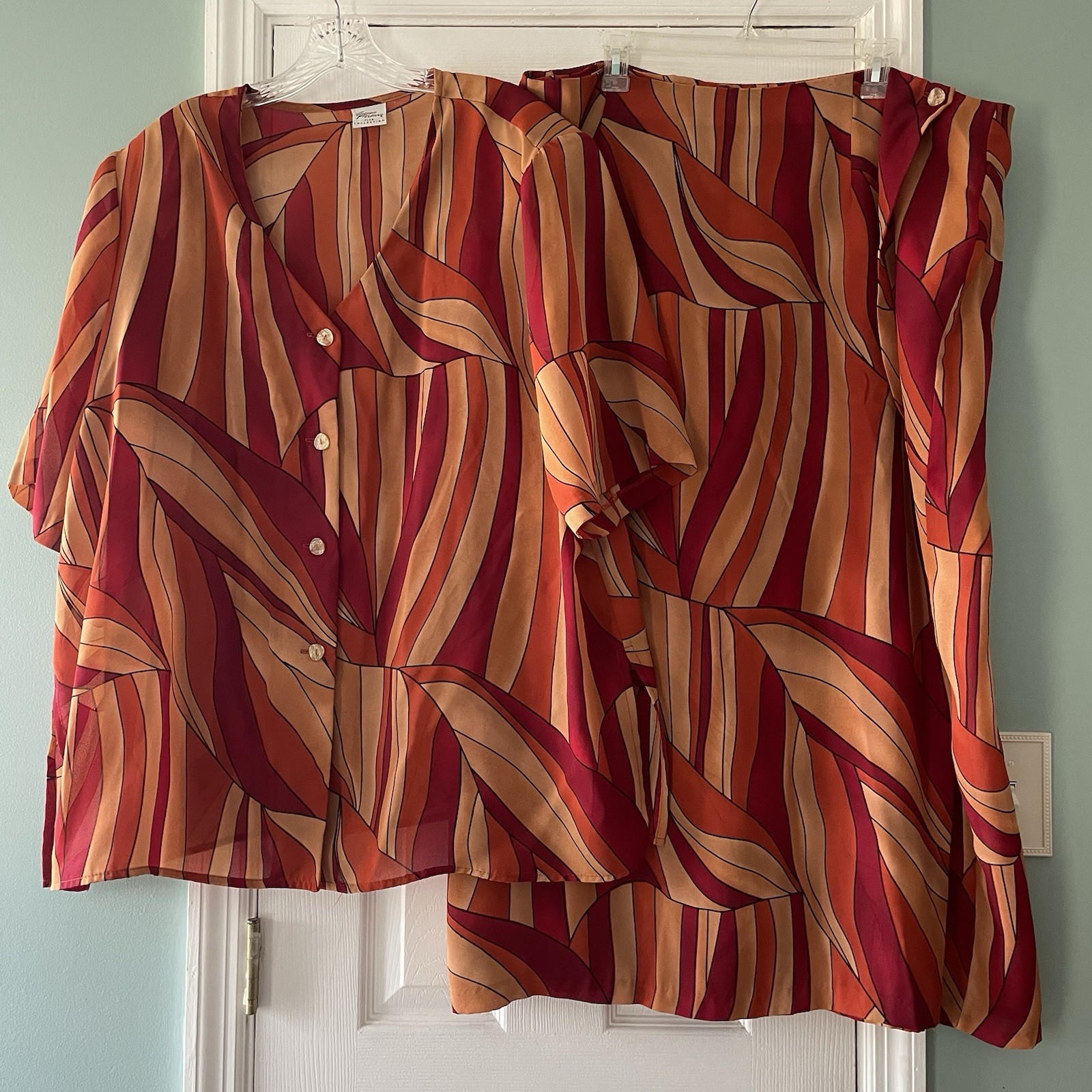 Vintage 80s! Giorgio Fiorlini Women’s Plus Size 24 Hippie Groovy 2pc Skirt Set