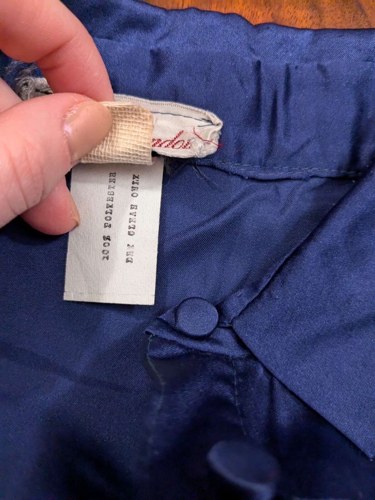 Vintage Maggy London 2 Piece Silky Blue Pajama Set