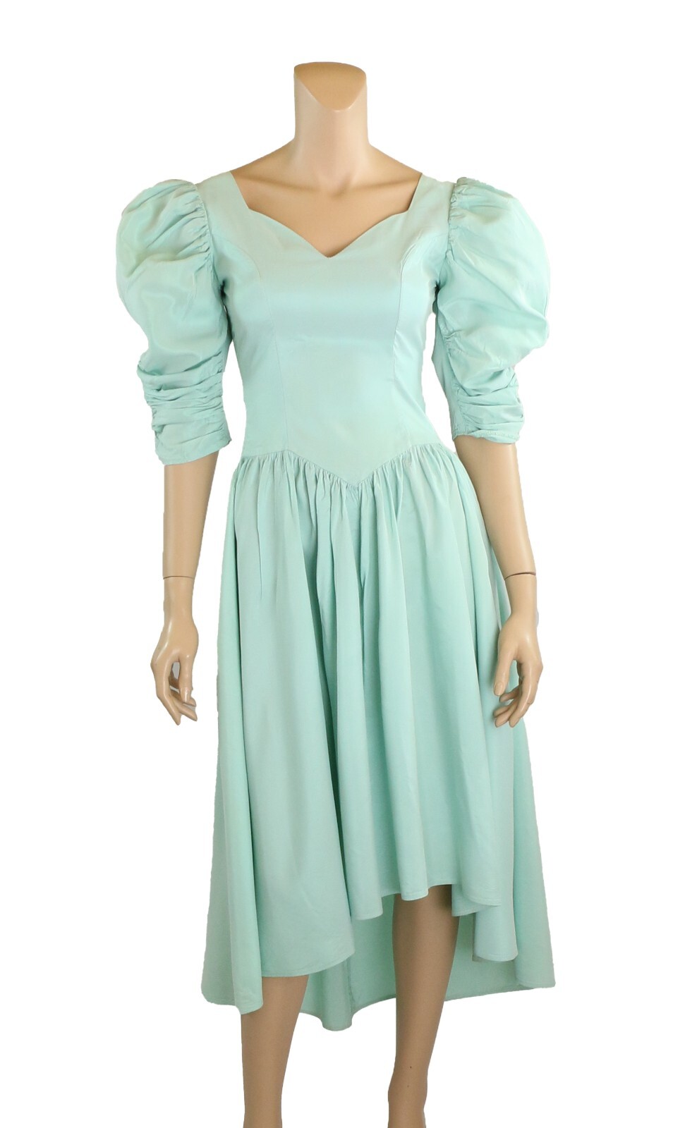 Do You Love Me? Vintage 80s Mint Green Taffeta Party Prom Bridesmaid Dress sz 8