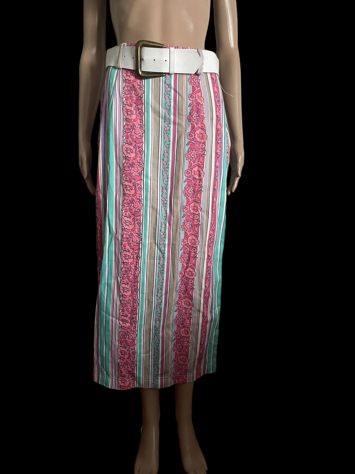 Vintage Bonjour Women’s Aztec Woven Wrap Around High Waist Skirt BoHo Size 12