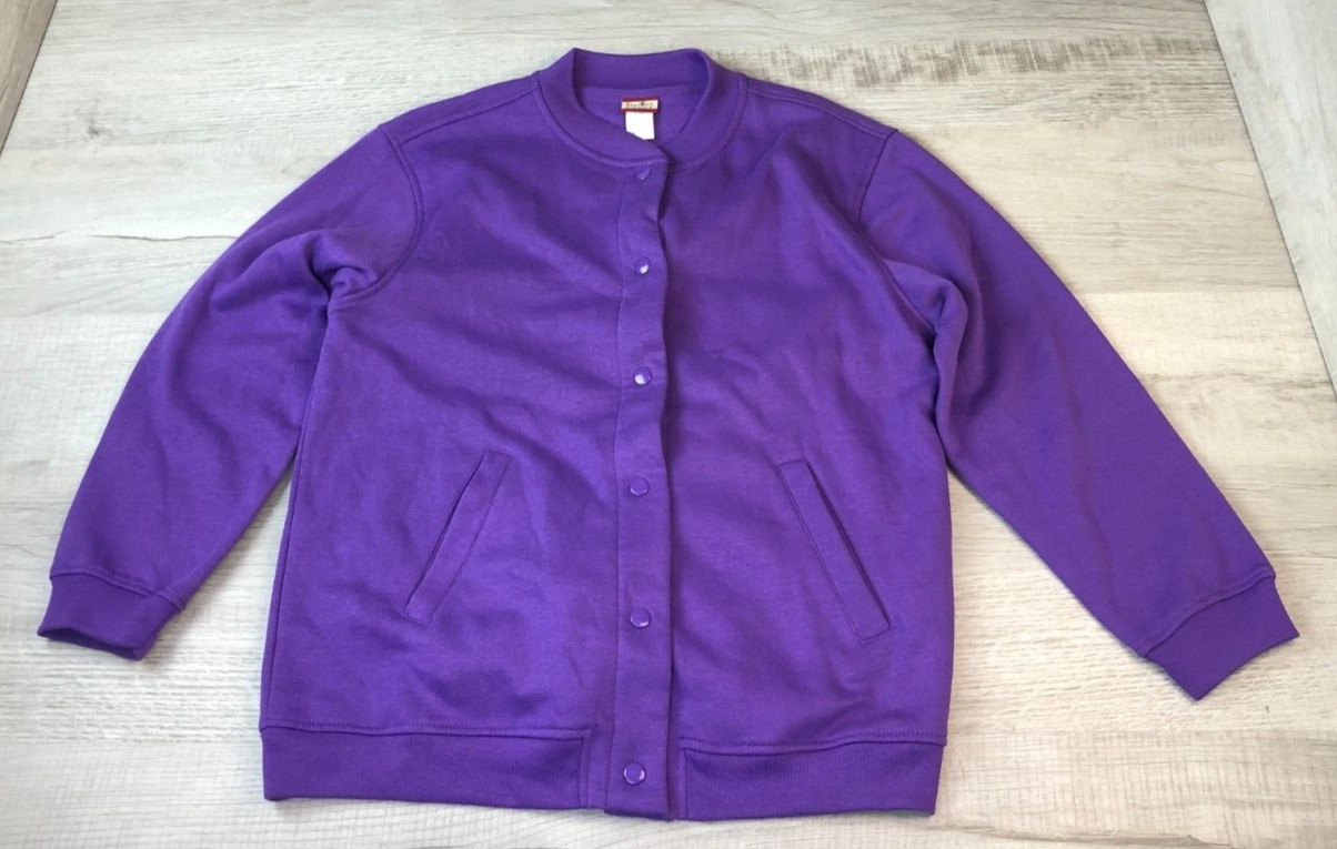Vintage Tudor Court Button Up Sweatshirt Purple 80s Grandma Jacket Women’s PM