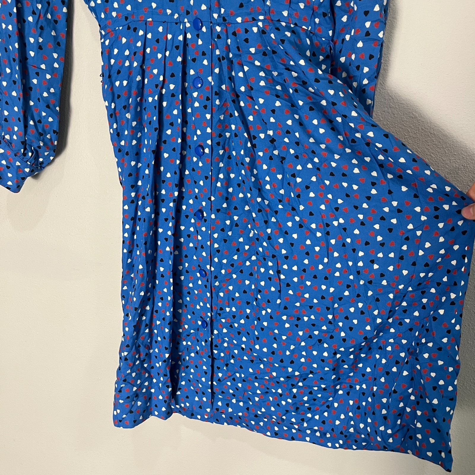 Vintage Guy Laroche 80’s Dress hearts pockets pleated Size 38 us medium